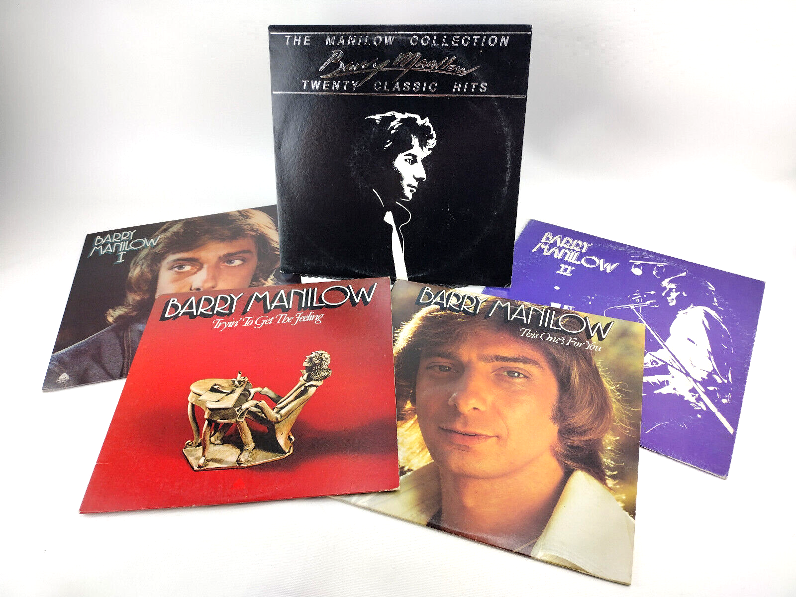 LOT OF 5 BARRY MANILOW LPs - All Cleaned with Vinyl Vac