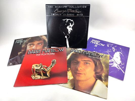 LOT OF 5 BARRY MANILOW LPs - All Cleaned with Vinyl Vac