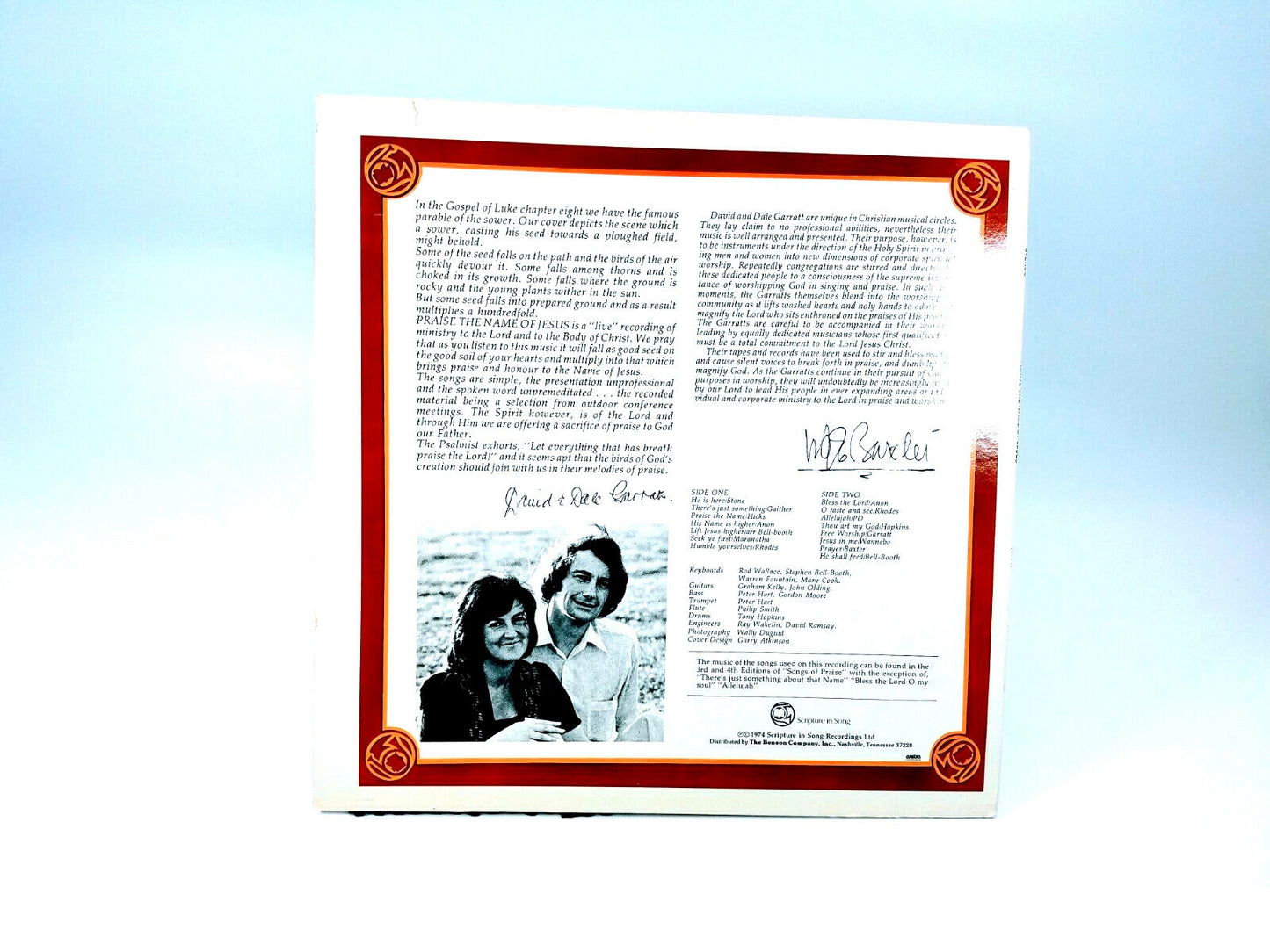 DAVID & DALE GARRATT PRAISE THE NAME OF JESUS A LIVE EXPRESSION OF WORSHIP VINYL