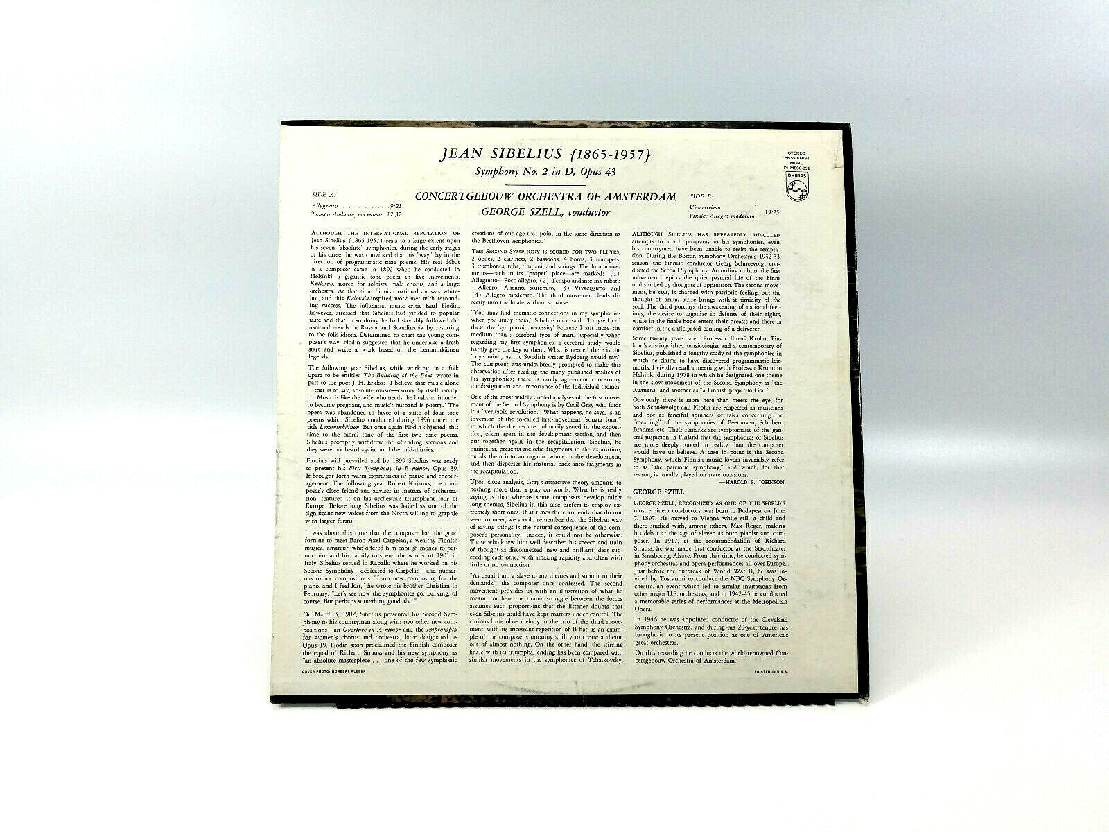 Sibelius*, George Szell, Symphony No. 2 In D Major Opus 43 PHS 900-092 LP