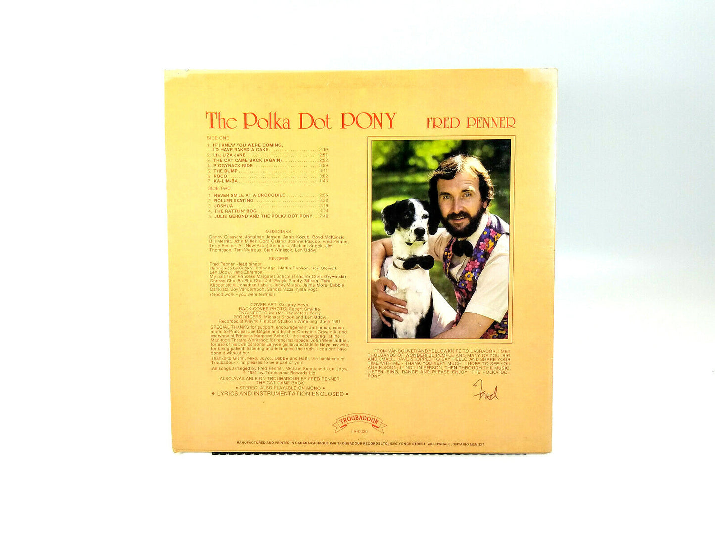 Fred Penner - The Polka Dot Pony TR-0020 LP VG+