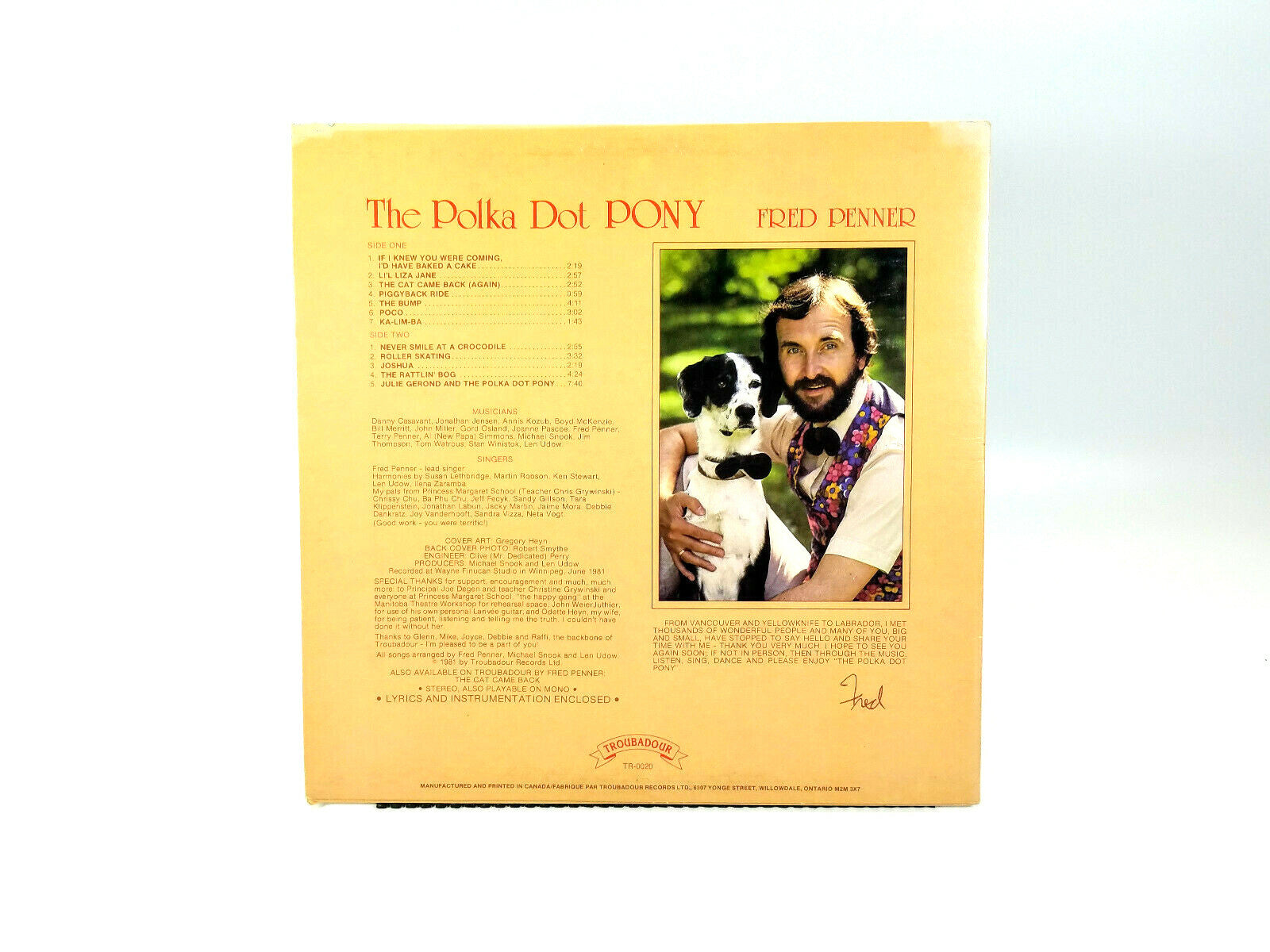 Fred Penner - The Polka Dot Pony TR-0020 LP VG+