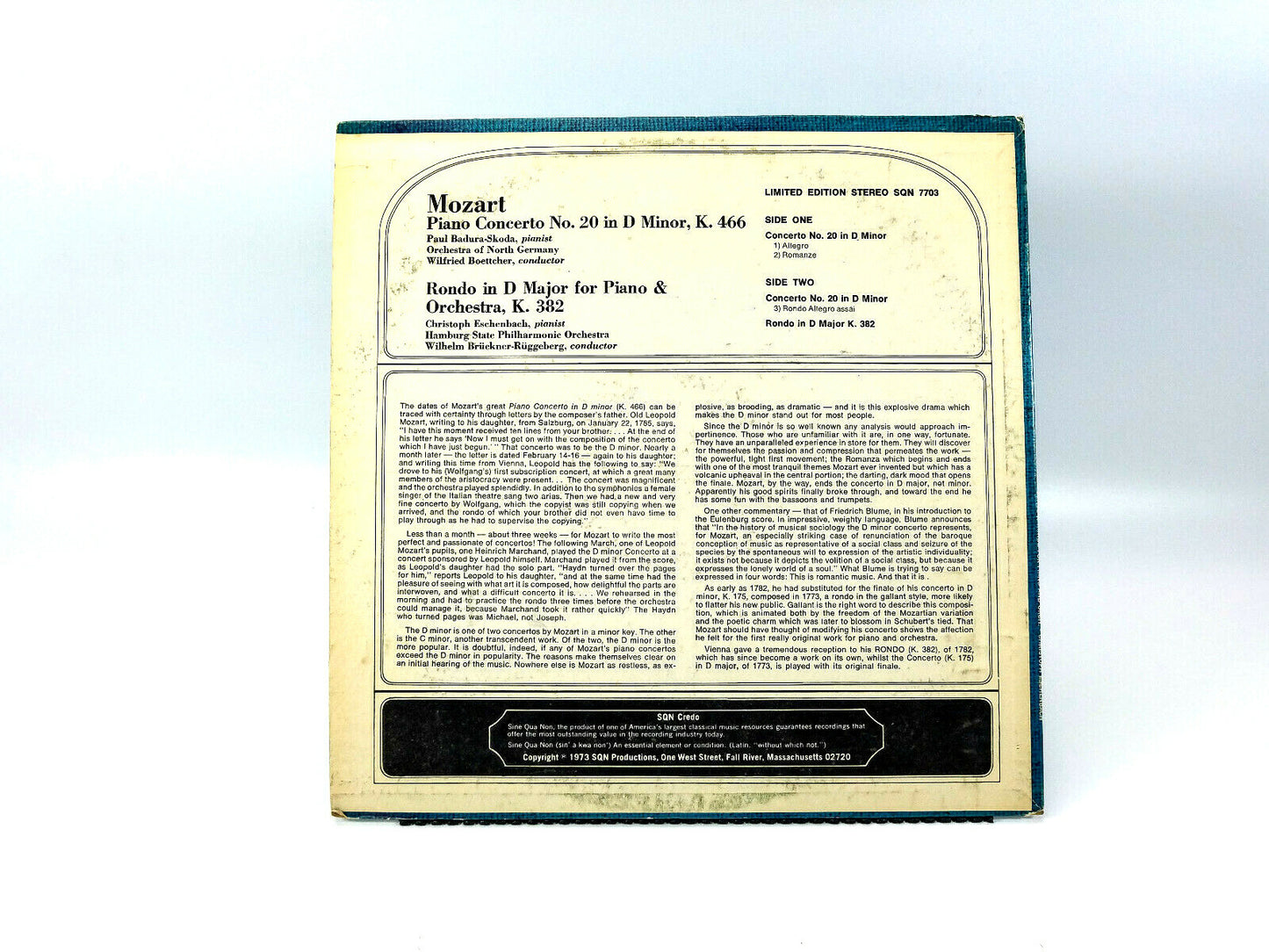 LOT OF 3 CLASSICAL LPs by Sine Qua Non, Mozart, John Williams & Pachelbel