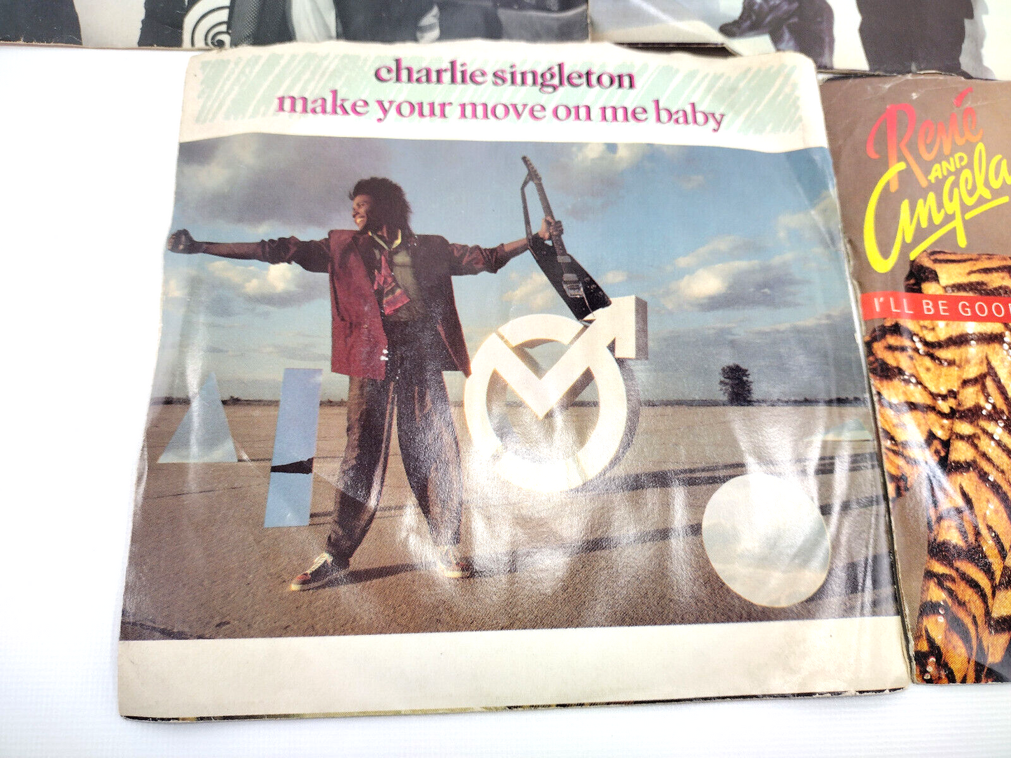 Lot of 5 - 1985 Picture Sleeves and 45 (7") Records - Soul, R&B, Pop