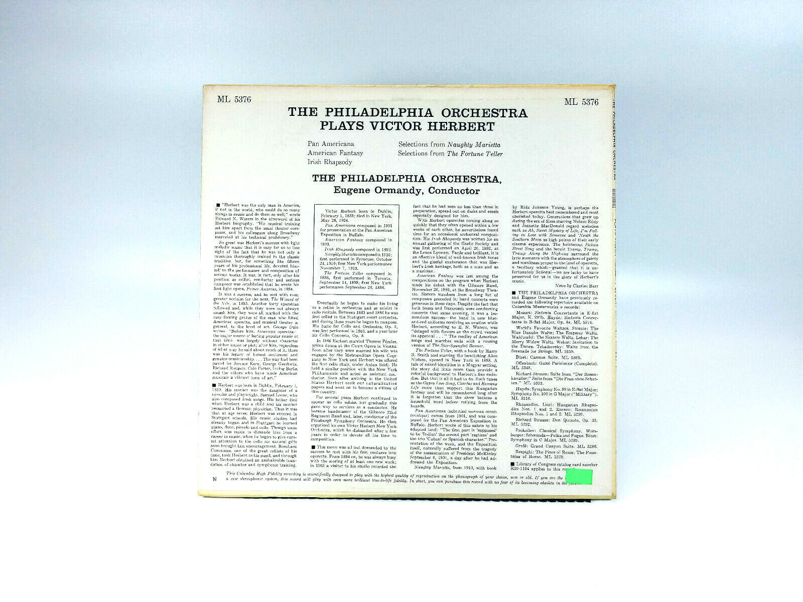 Philadelphia Orchestra - Plays Victor Herbert | Vinyl LP | NM