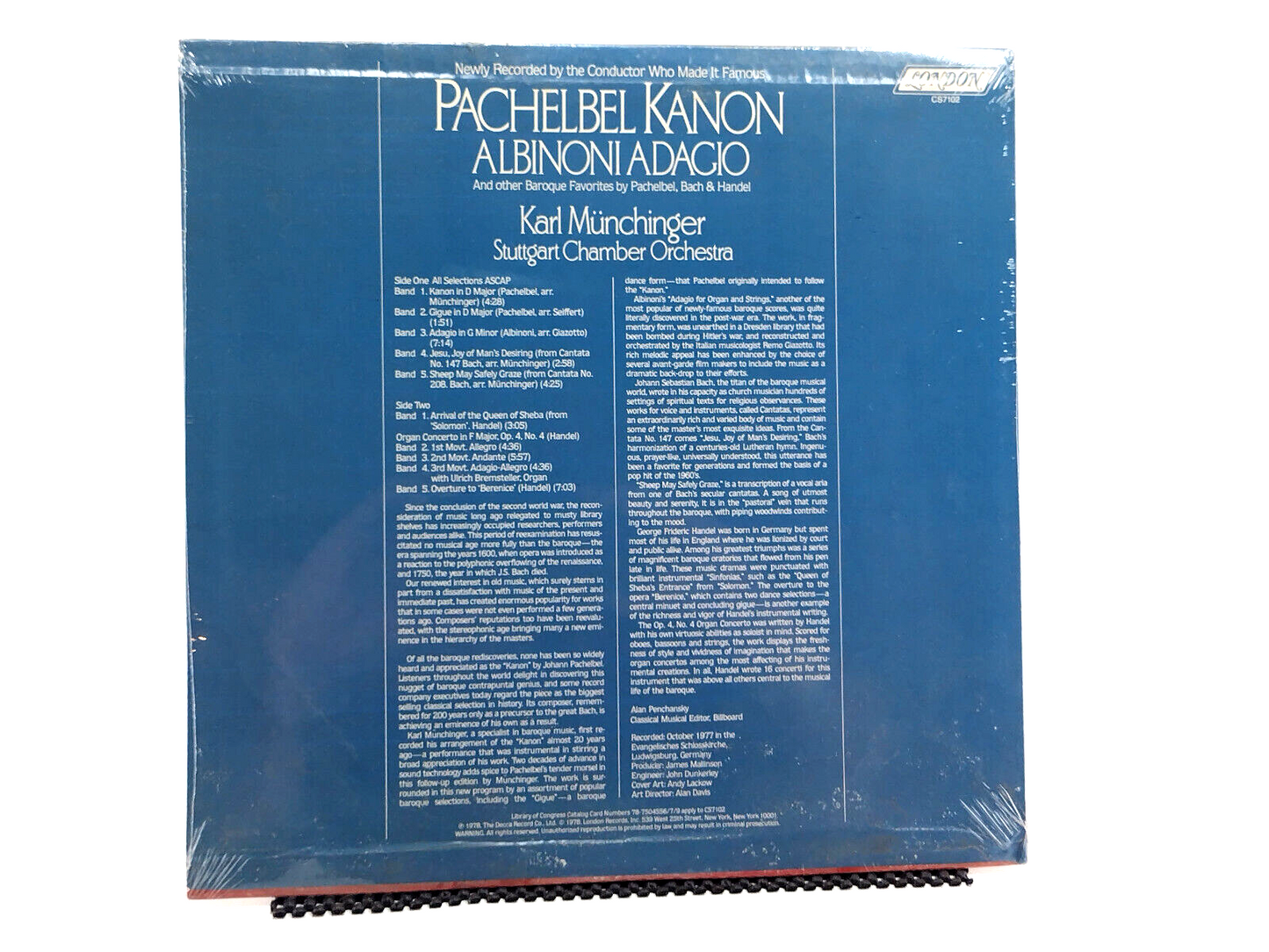 Karl Münchinger, Stuttgart Chamber Orchestra* - Pachelbel Kanon LP