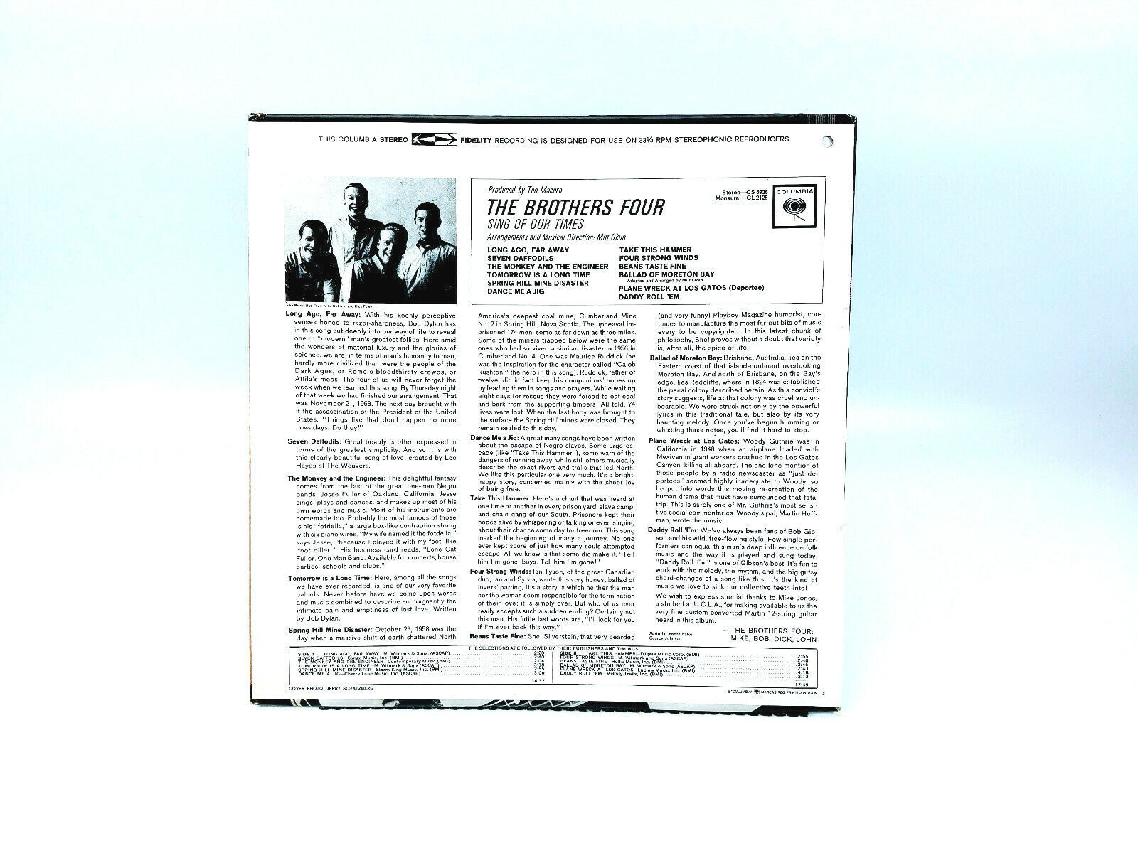 The Brothers Four - Sing Of Our Times (1964) | Vinyl LP | VG+ PROMO COPY!