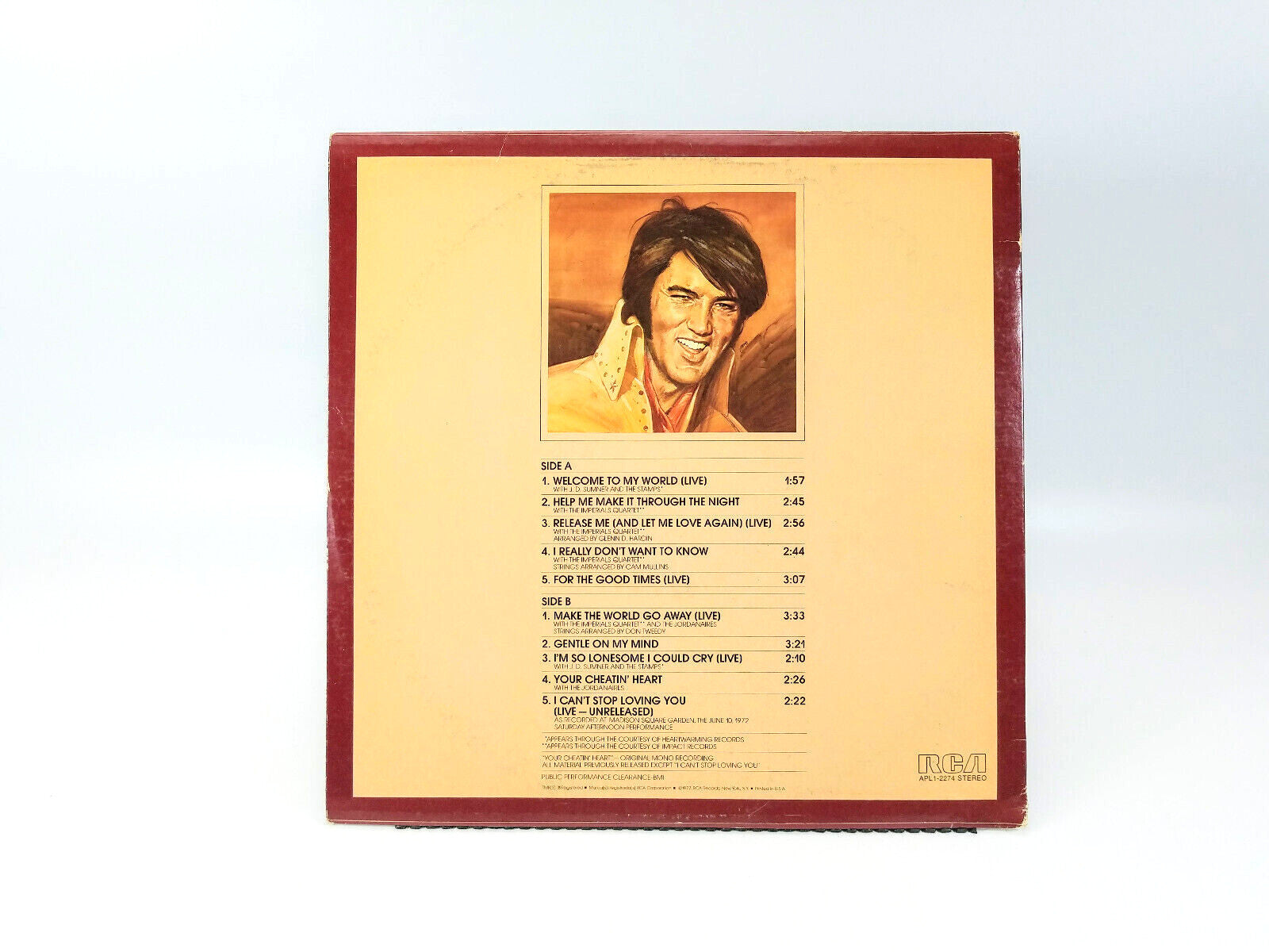 Elvis* – Welcome To My World  RCA Victor – APL1-2274 NM - Cleaned w/ Vinyl Vac!