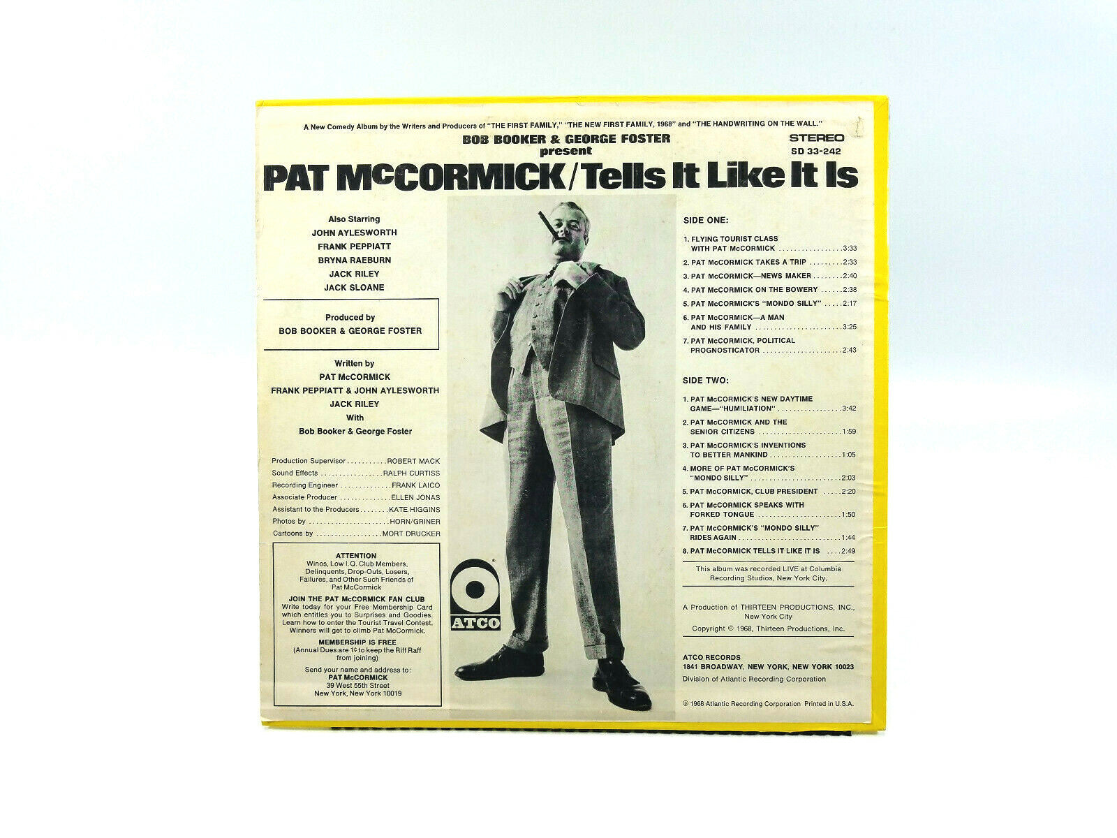 Lot of 3 60's & 70's Comdey LPs - Vaughn Meader, Dave Gardner & Pat McCormick