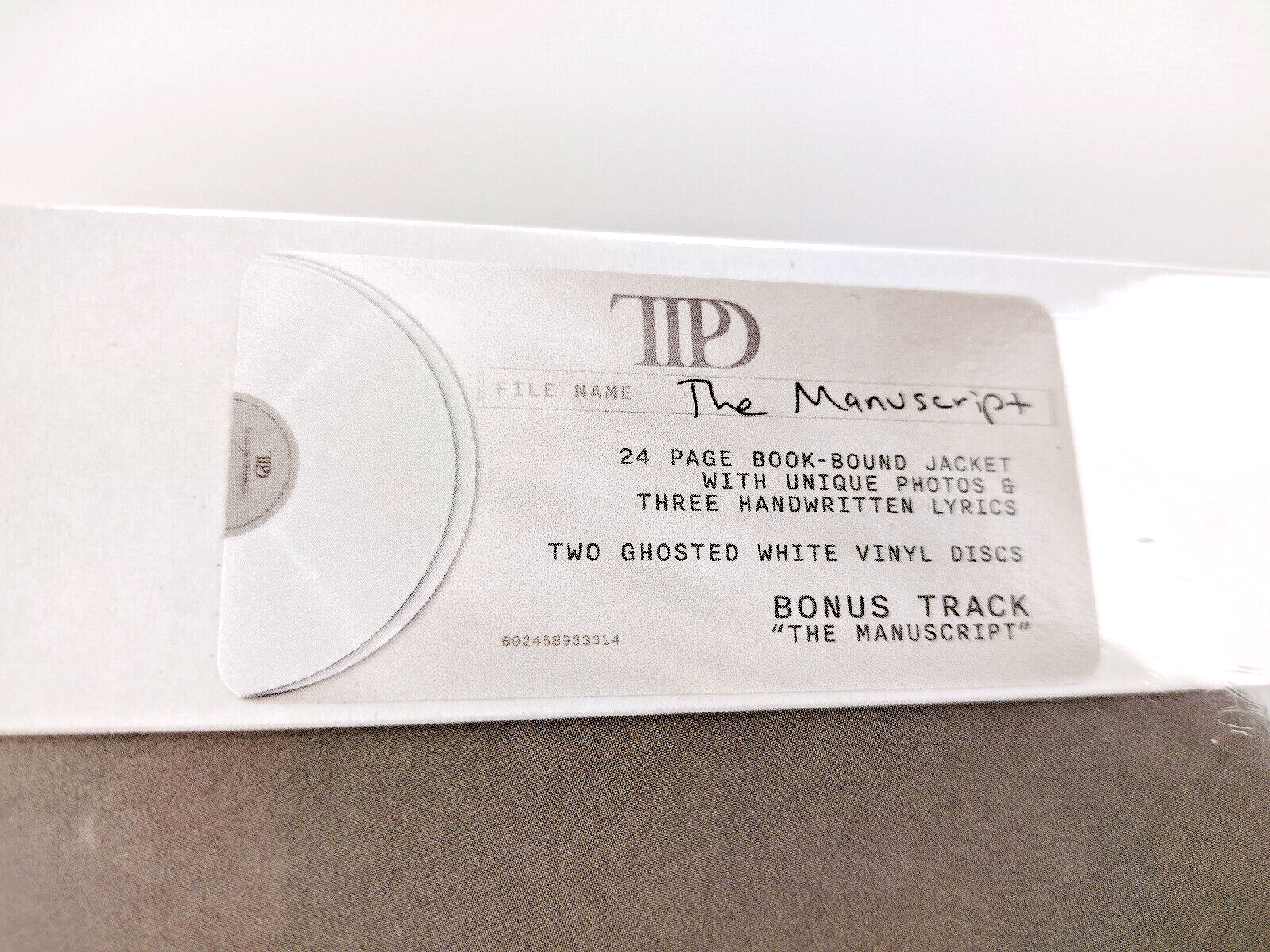 Taylor Swift - The Tortured Poets Department,  LP Phantom Clear, The Manuscript