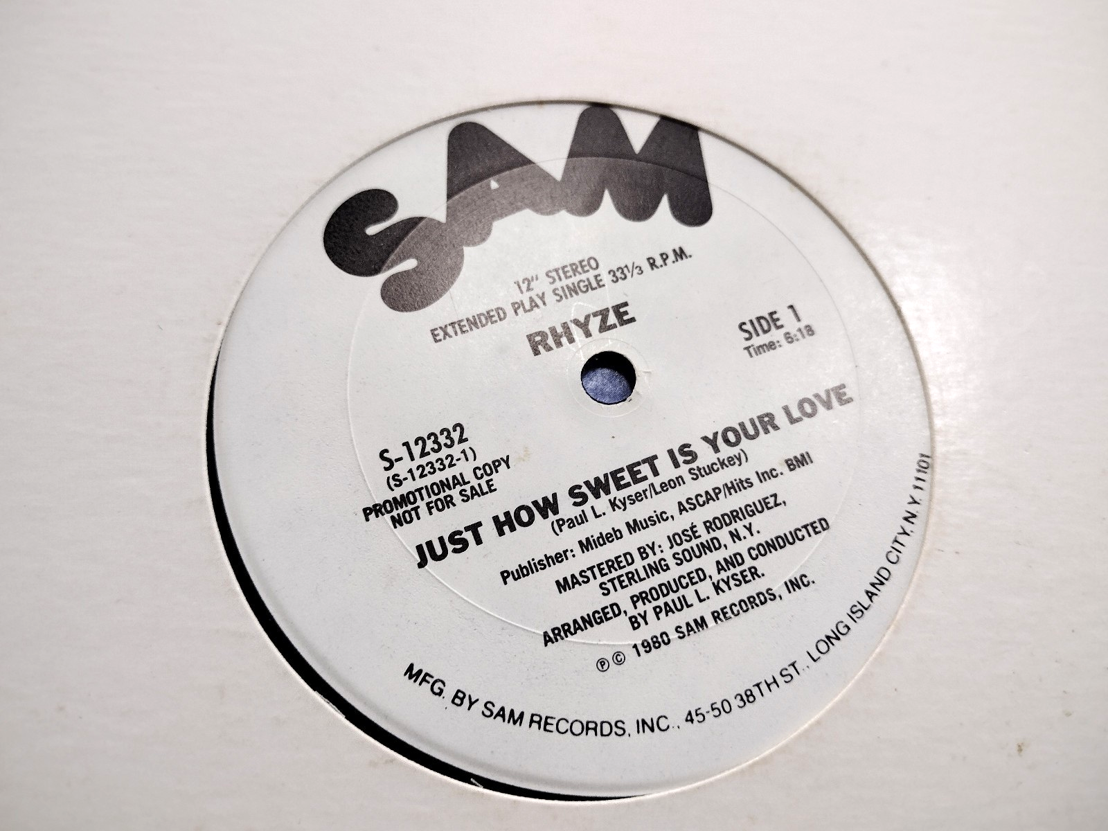 Rhyze - Just How Sweet Is Your Love / I Found Love In You PROMO LP