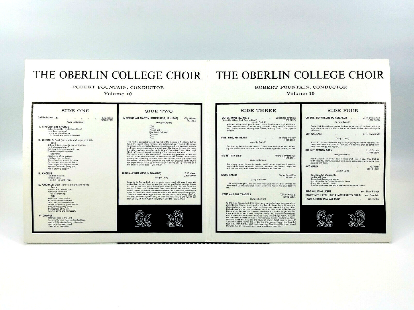 The Oberlin College Choir* Conductor Robert Fountain - Volume 19 35570 LP - NM