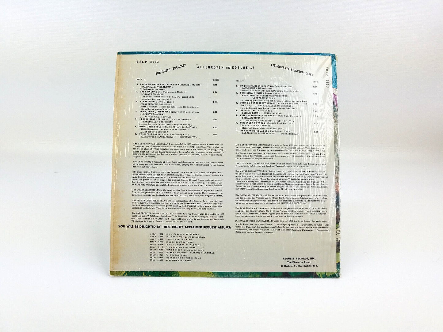 Alpenrosen und Edelweiss~Recorded In Austria w/ Inserts~Request SRLP 8133
