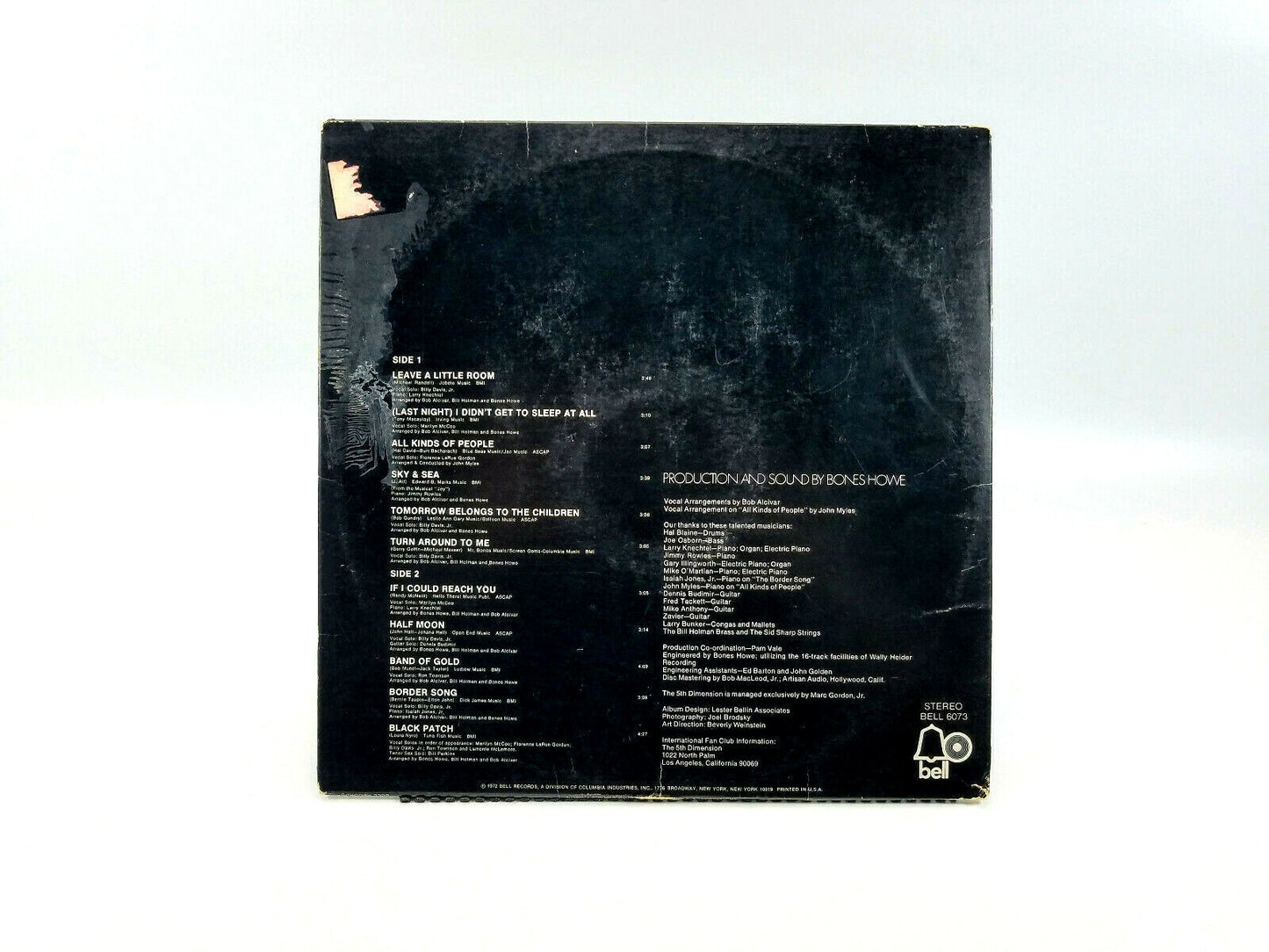 The 5th Dimension* – Individually & Collectively     Bell Records LP VG+