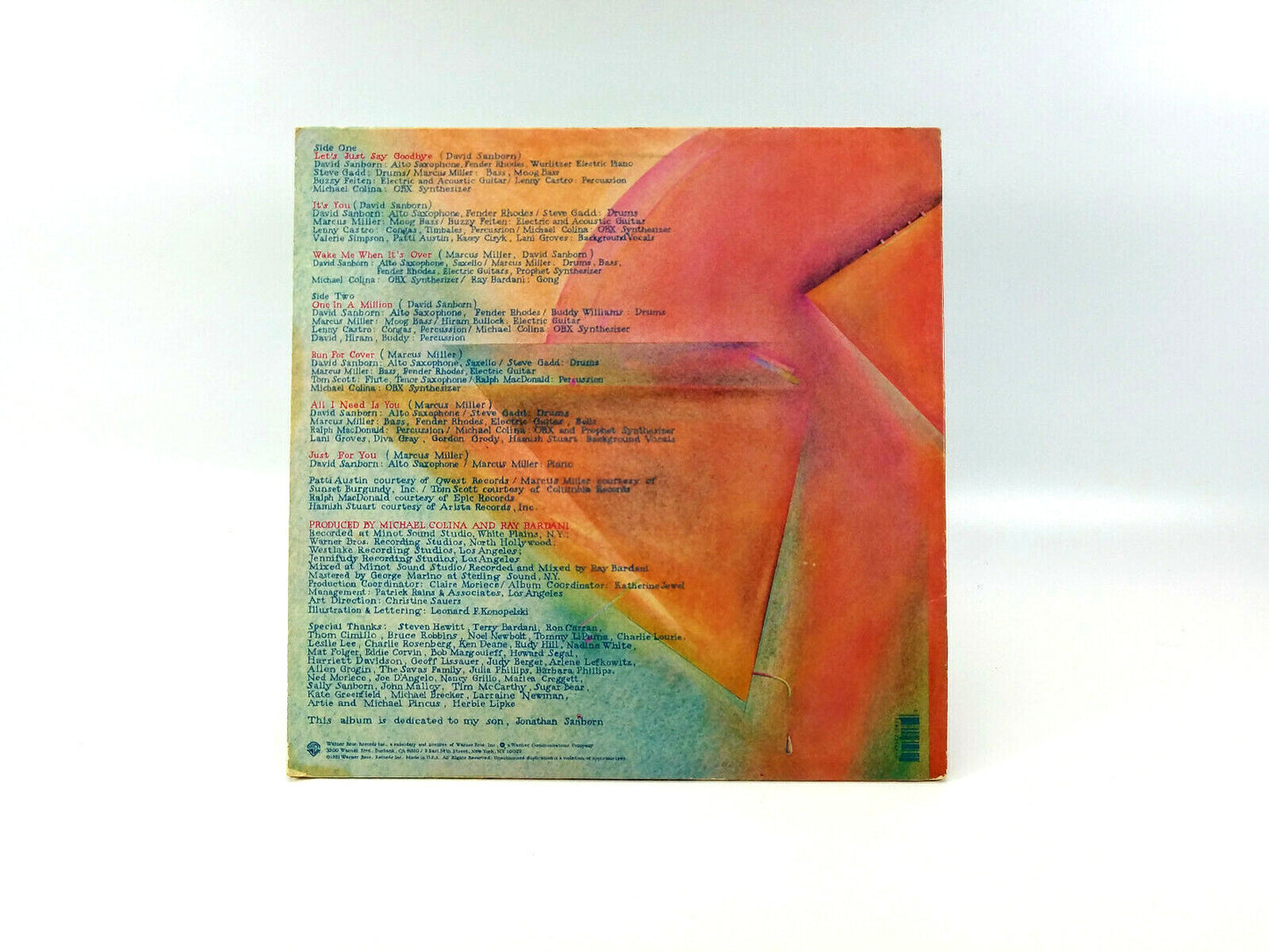 David Sanborn – Voyeur - PROMO COPY! Warner Bros. Records – BSK 3546 LP NM