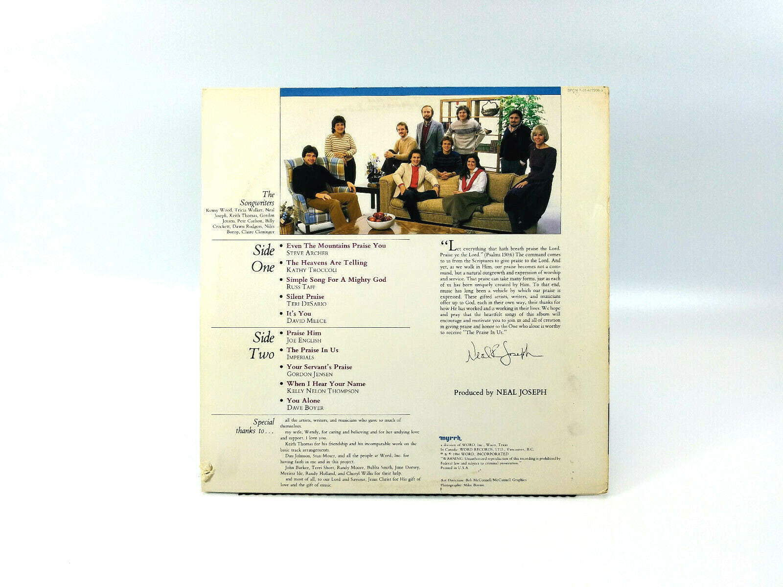 The Praise In Us (A Word Family Praise Album) Myrrh SPCN 7-01-677206-3 LP VG+