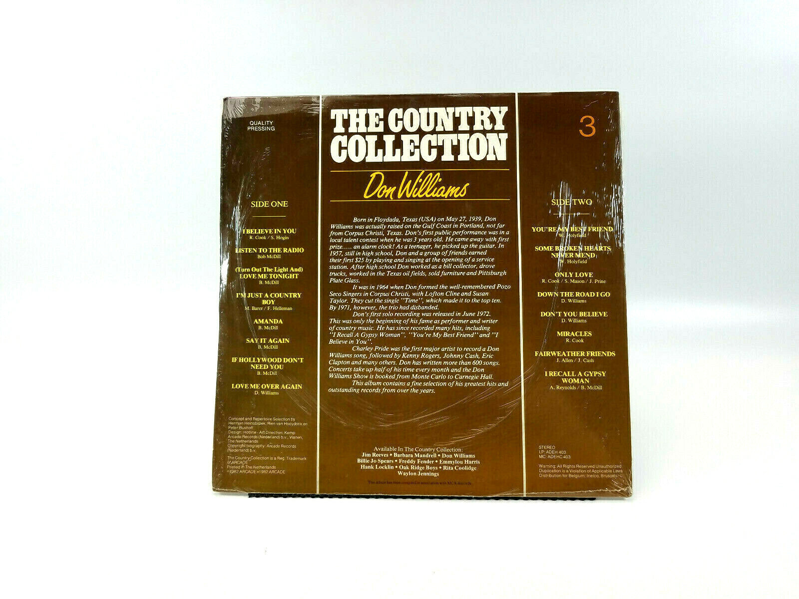 The Country Collection: Don Williams  ADEH 403  Vinyl, LP - NM