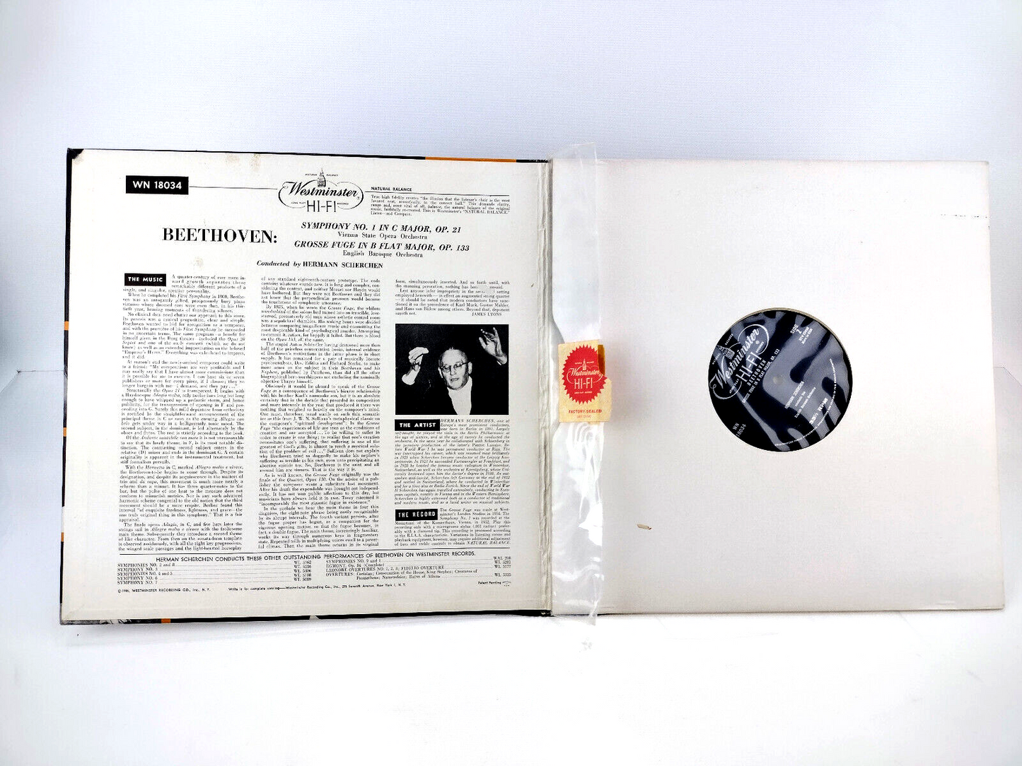 Ludwig van Beethoven, Hermann Scherchen, Grosse Fuge Op. 133 / Symphony No. 1 LP