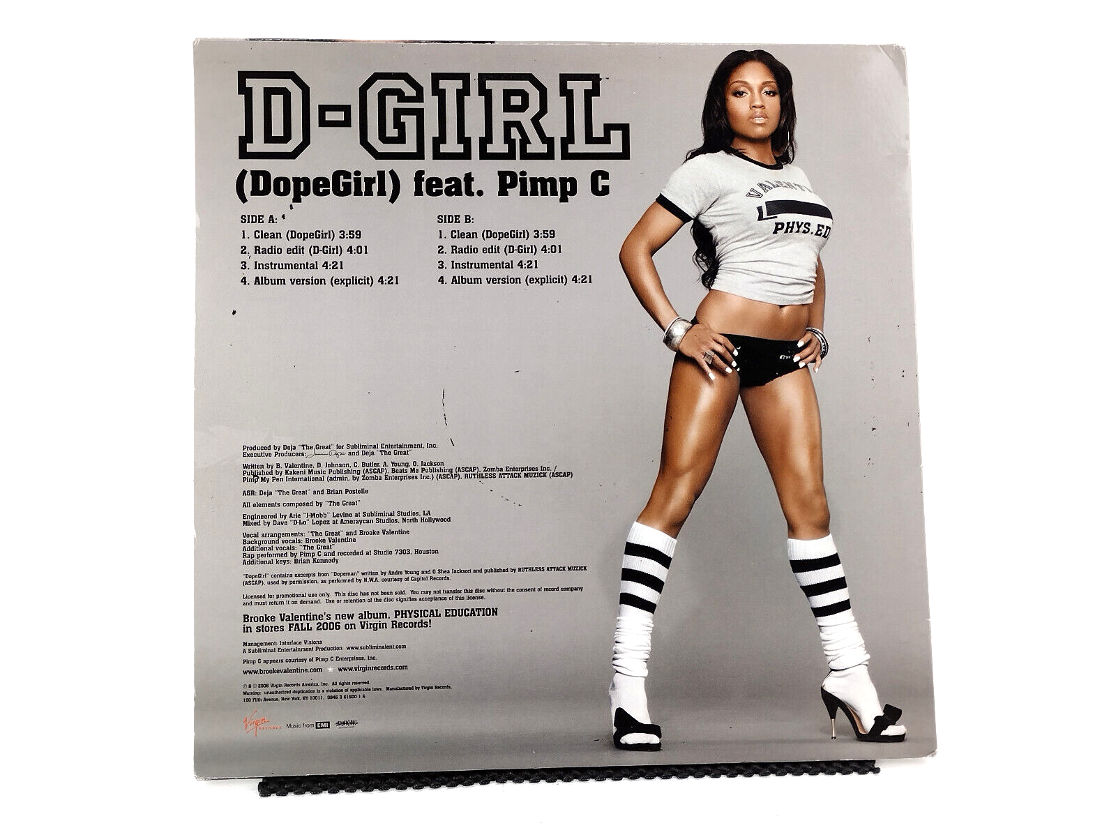 Brooke Valentine Featuring Pimp C - D-Girl (Dopegirl) 12" Vinyl LP