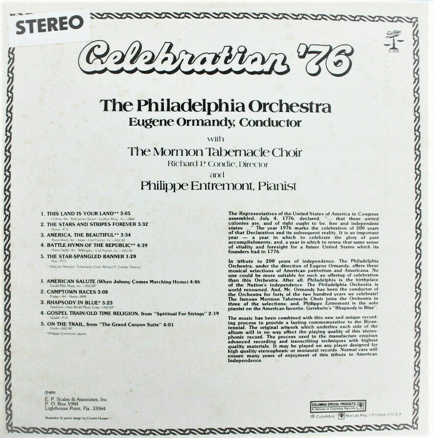 The Philadelphia Orchestra – Celebration '76 Scales Records – S-1976 LP Picture 