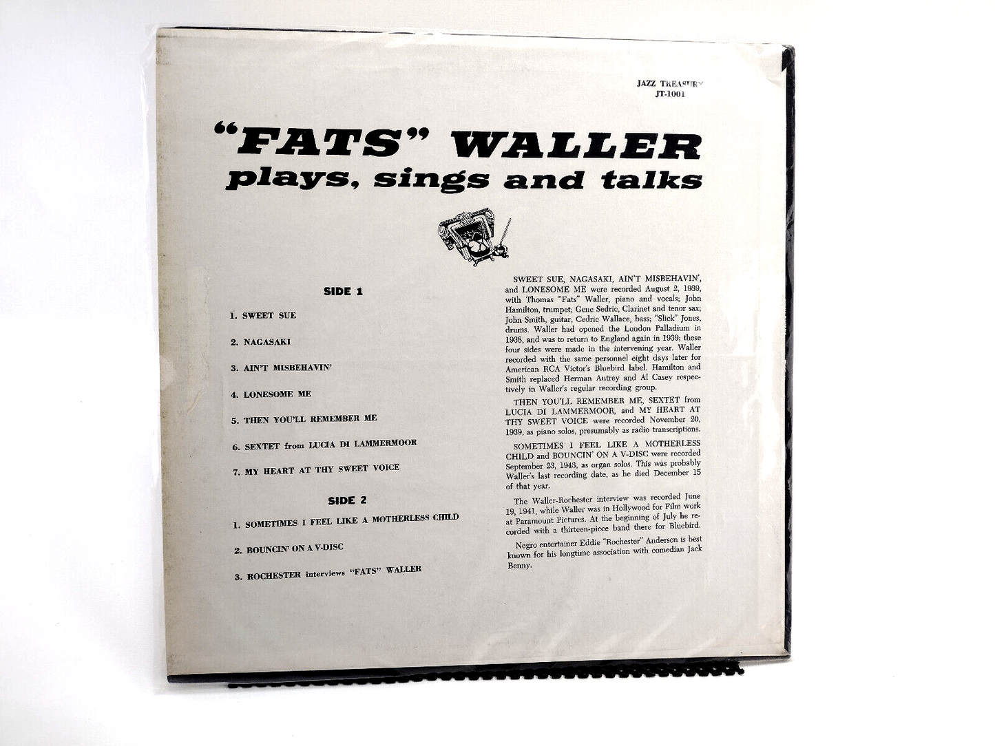 Fats Waller - Plays, Sings And Talks, Vinyl, LP - Cleaned w/ Vinyl Vac!