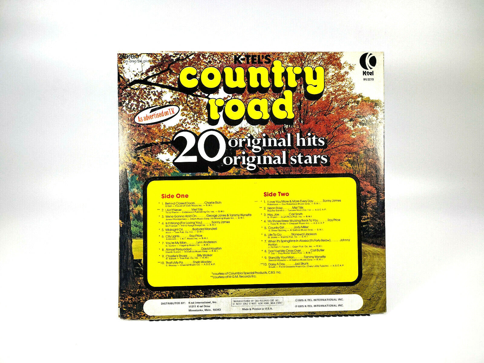 Various - Country Road     K-Tel,K-Tel – WU3270     Vinyl, LP - NM