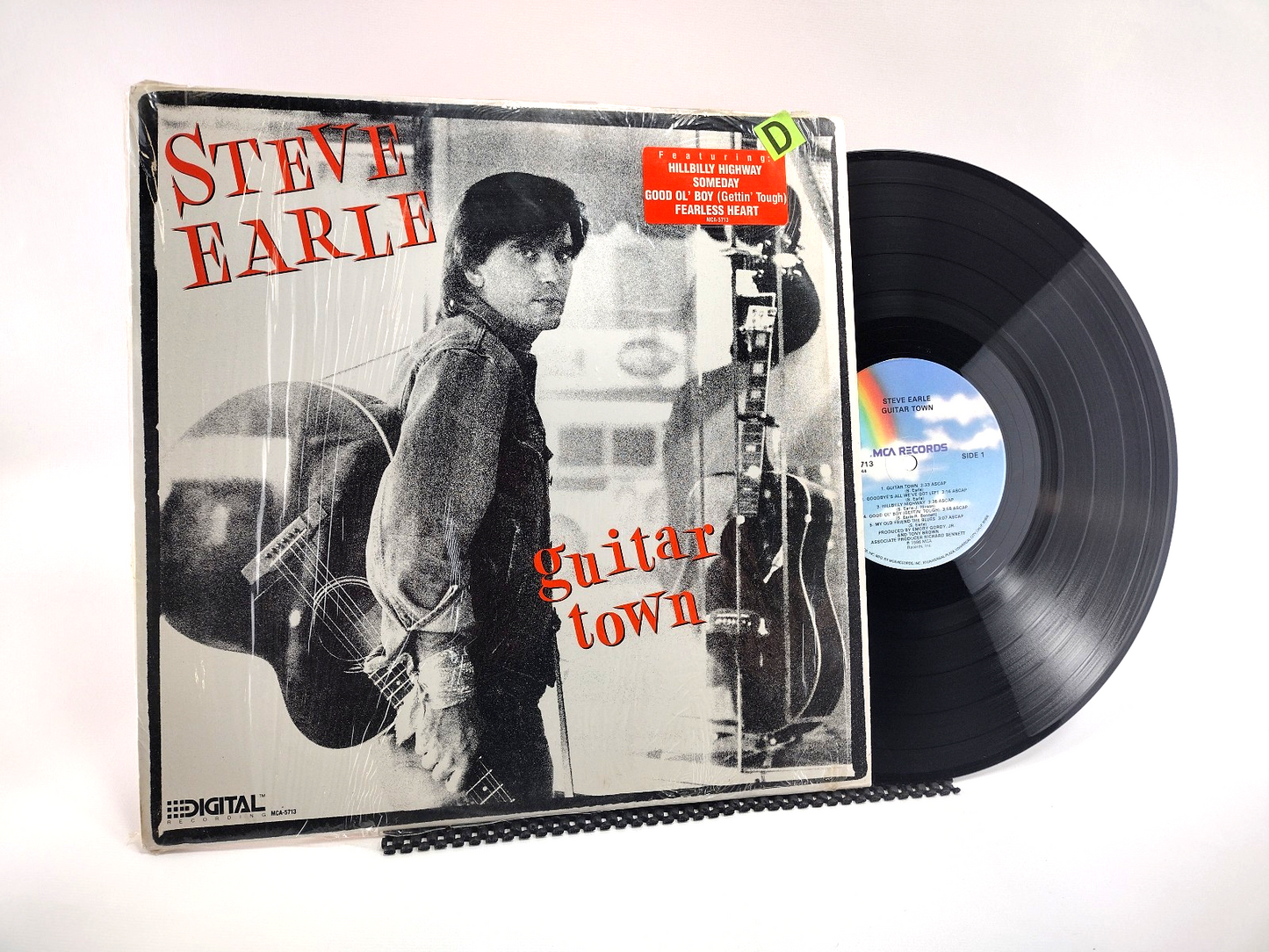 Steve Earle - Guitar Town LP - Hype Sticker - NM - Cleaned w/ Vinyl Vac!