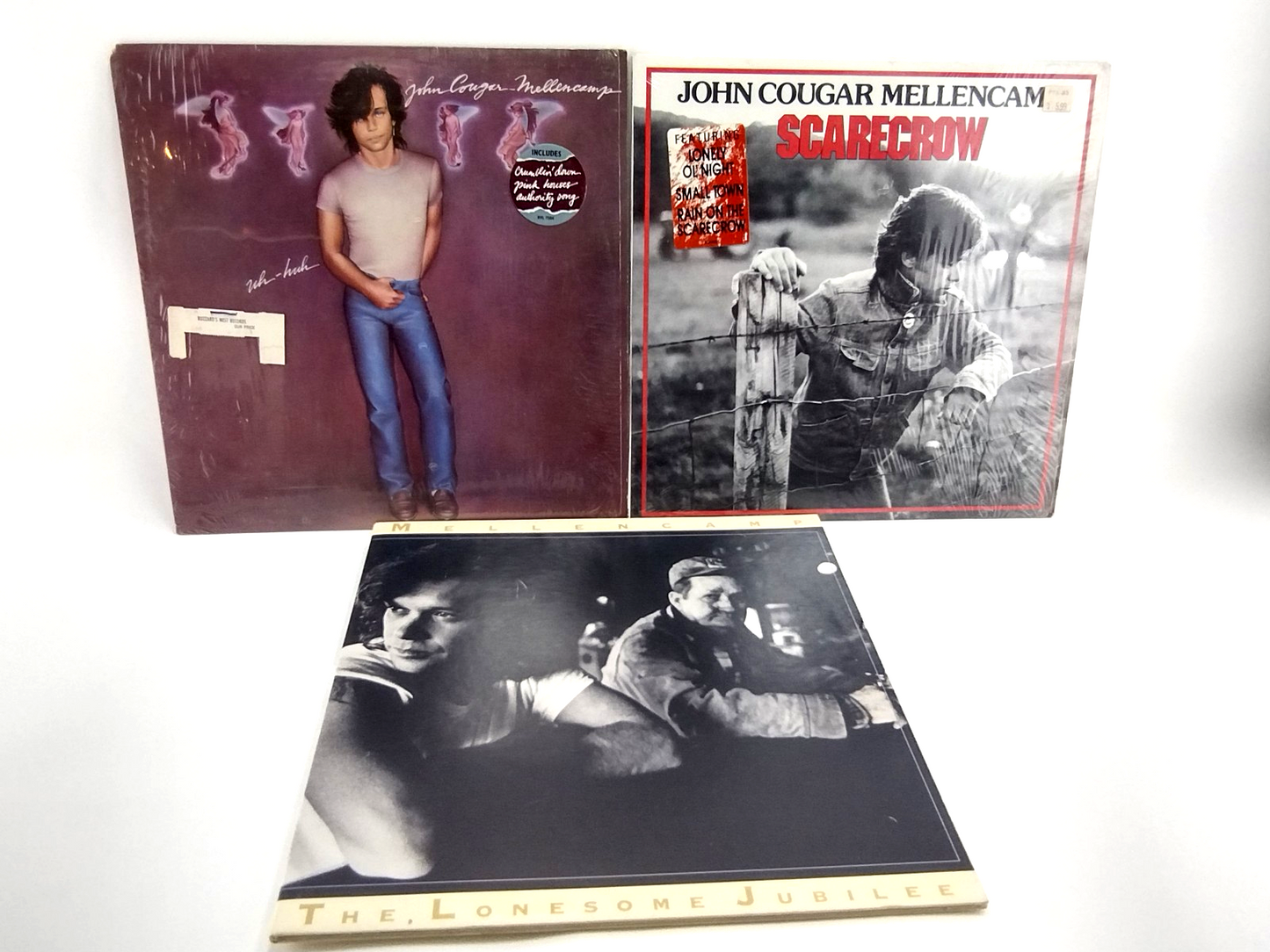 LOT OF 3 John Cougar Mellencamp LPs - NM - Cleaned w/ Vinyl Vac!