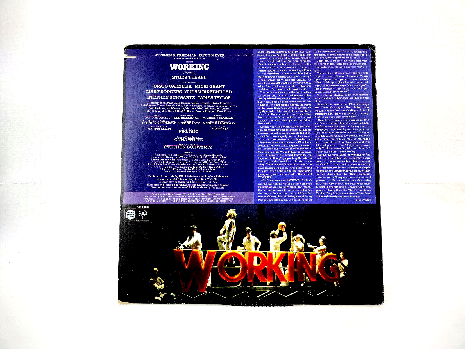 Original Broadway Cast* - Working - JS 35411 Vinyl, LP - VG+