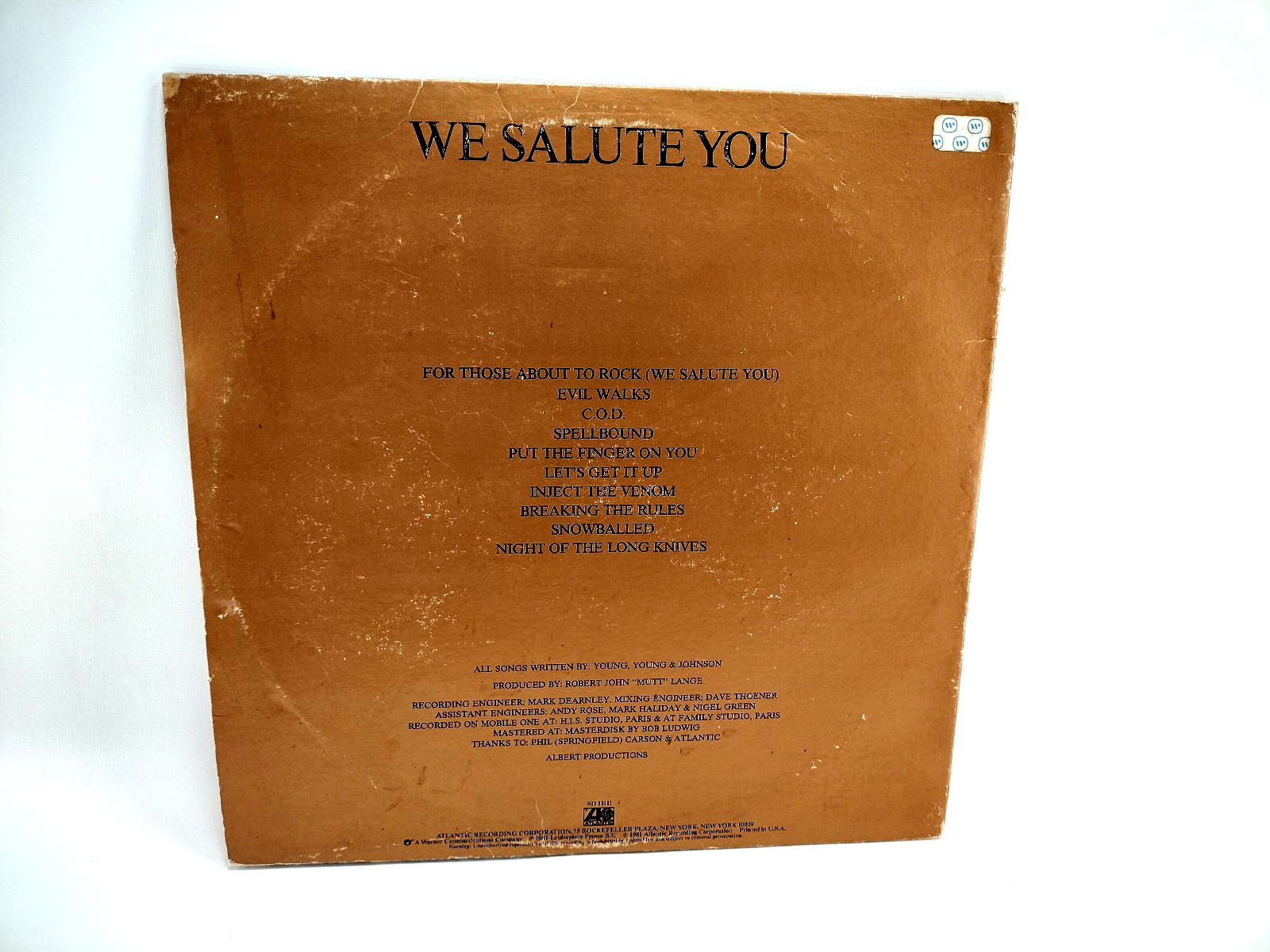 AC/DC - For Those About To Rock (We Salute You) Gatefold Specialty Pressing LP
