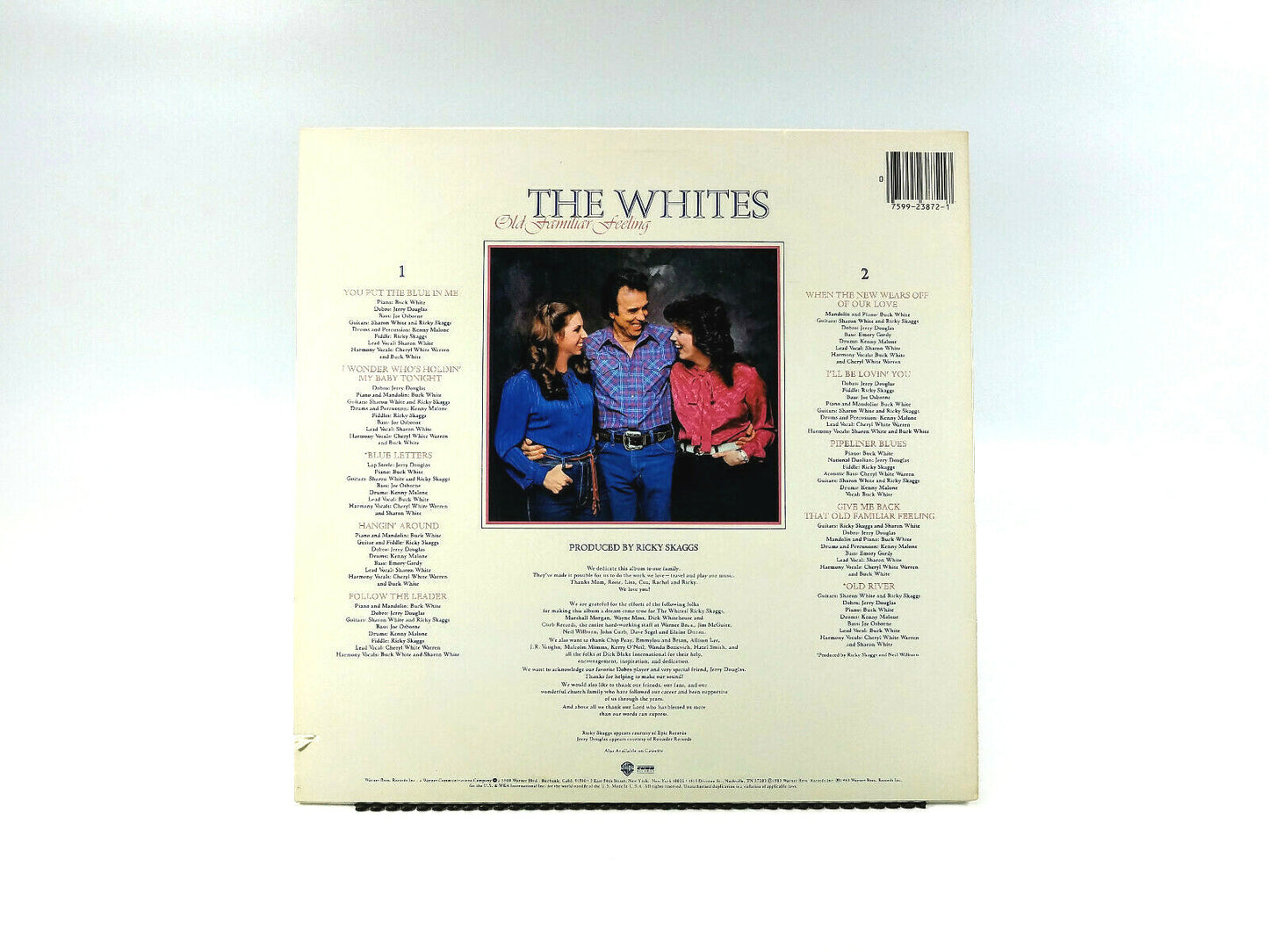 The Whites - Old Familiar Feeling Curb Records,Warner Bros. Records – 1-23872 NM