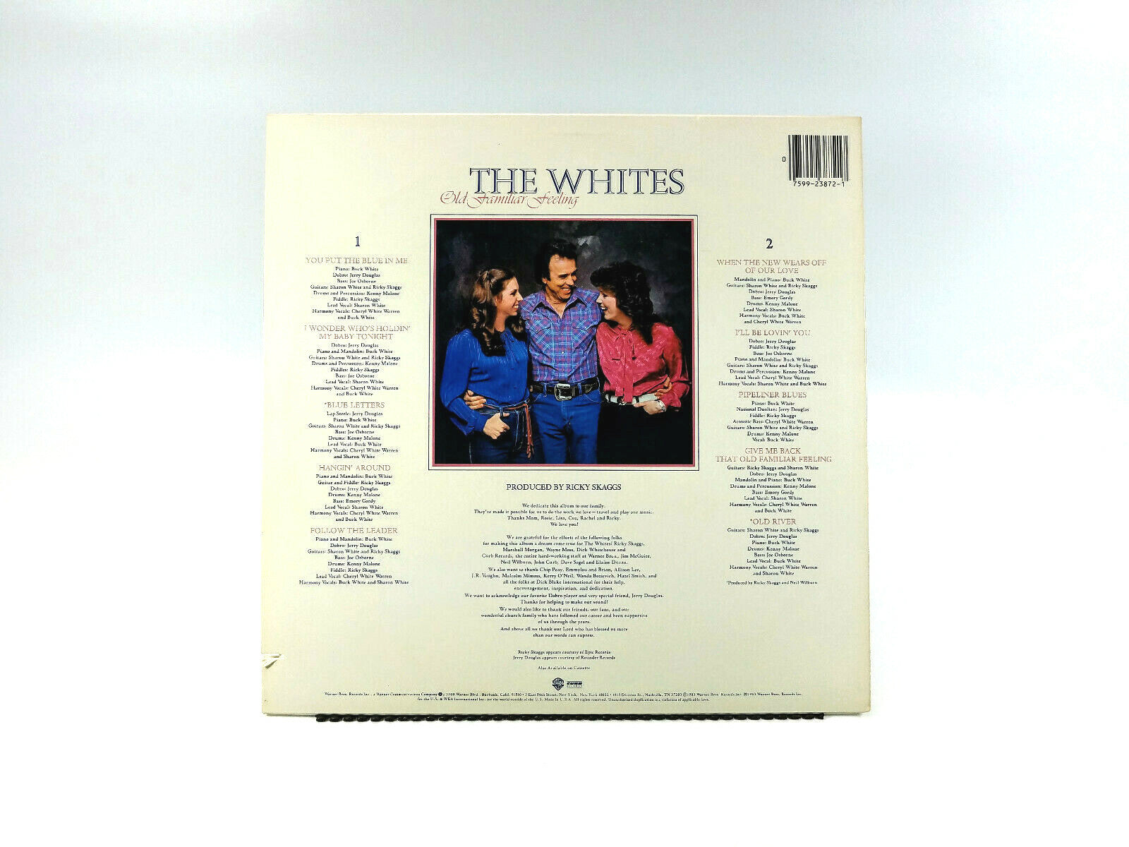 The Whites - Old Familiar Feeling Curb Records,Warner Bros. Records – 1-23872 NM
