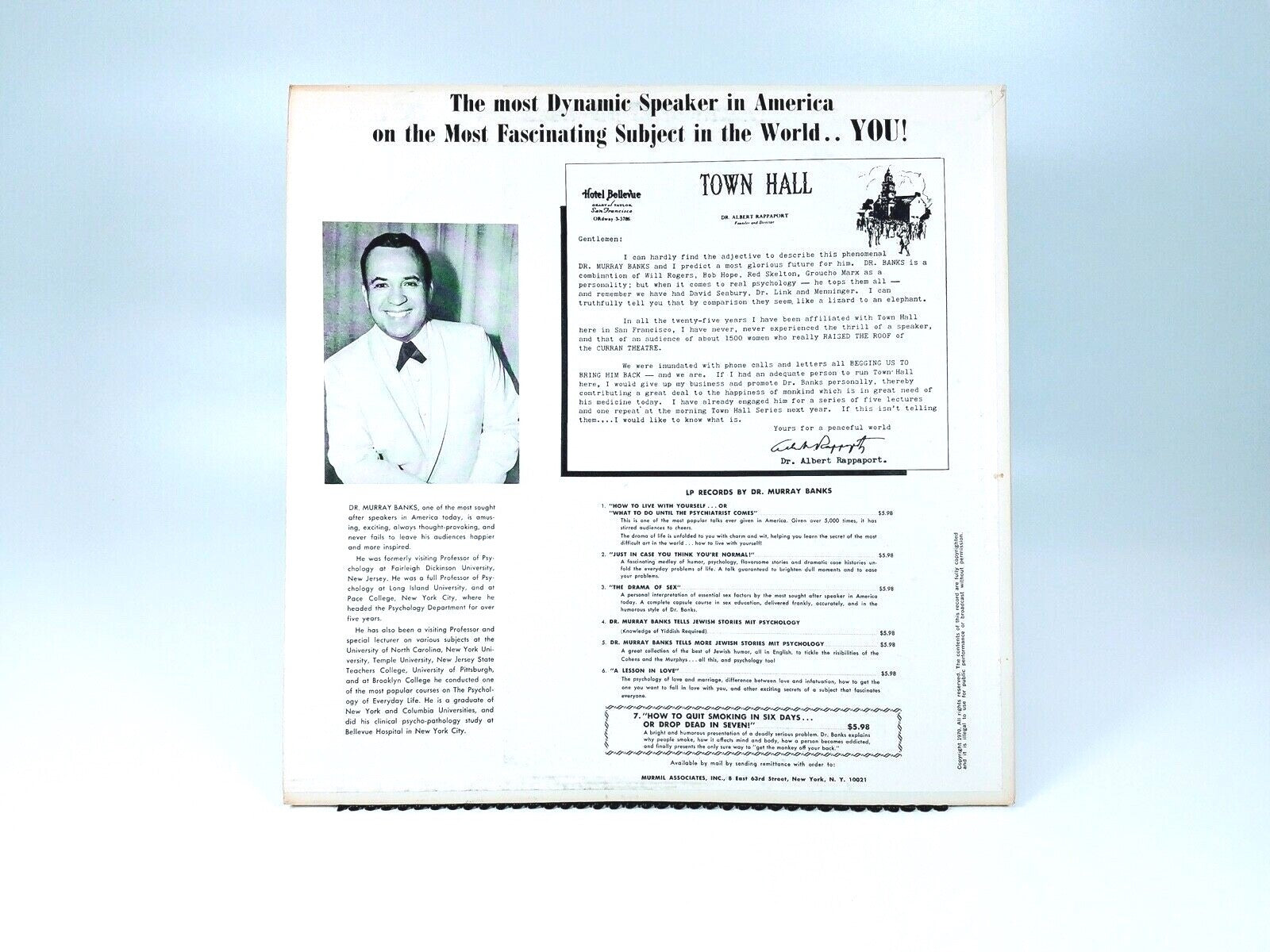 Dr. Murray Banks ‎- How To Live With Yourself... (1974) | Vinyl LP | VG++