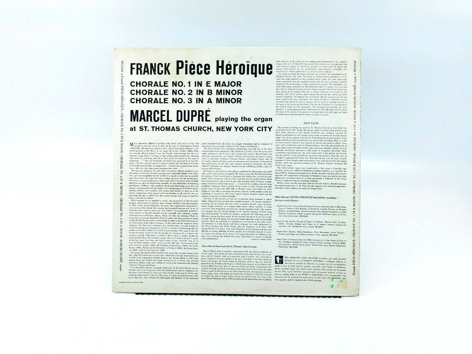 Franck - Piece Heroique - Three Chorales | Vinyl LP | NM