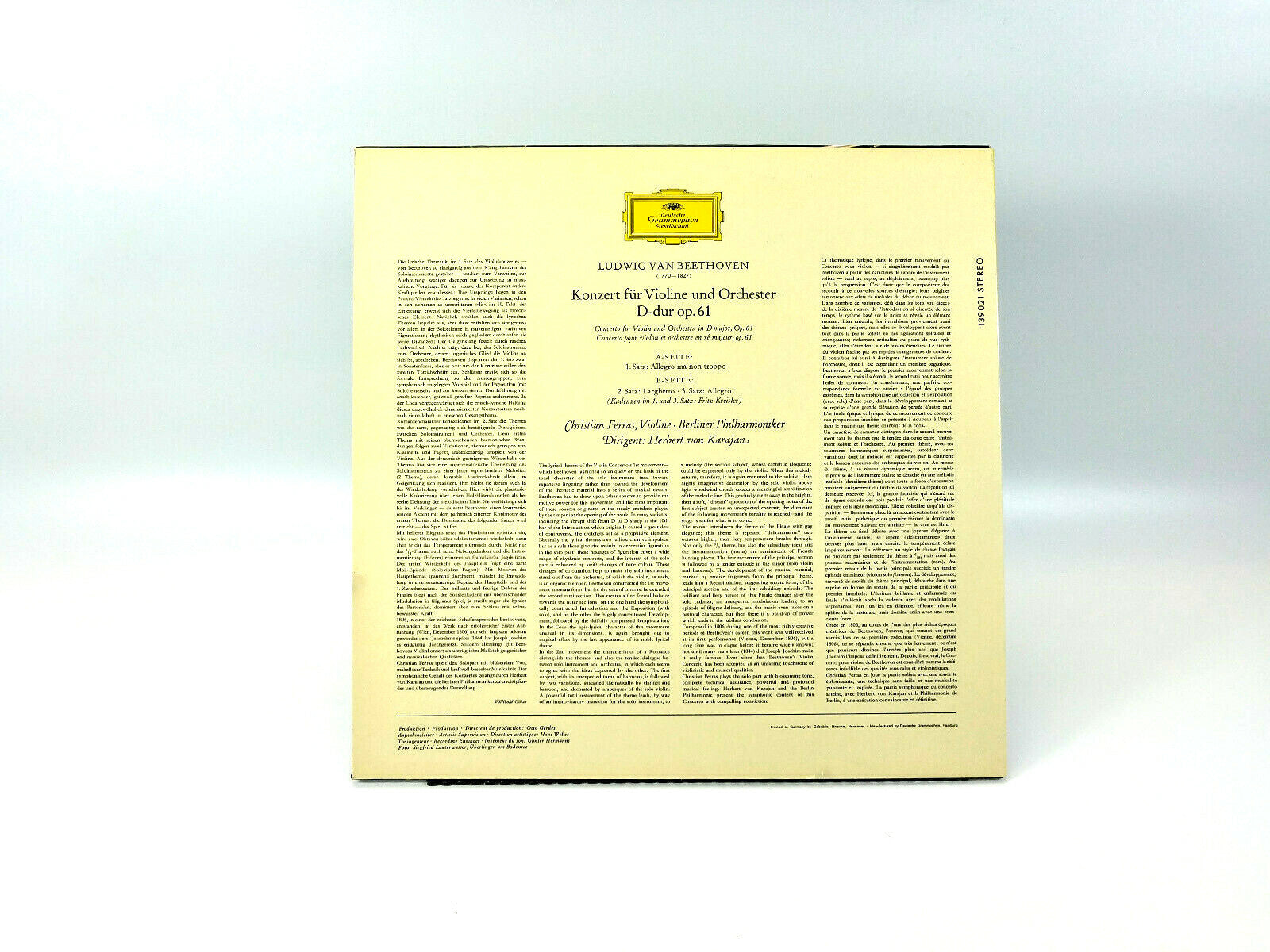 Beethoven*, Christian Ferras, Violin Concerto 139 021 SLPM  Vinyl, LP - NM