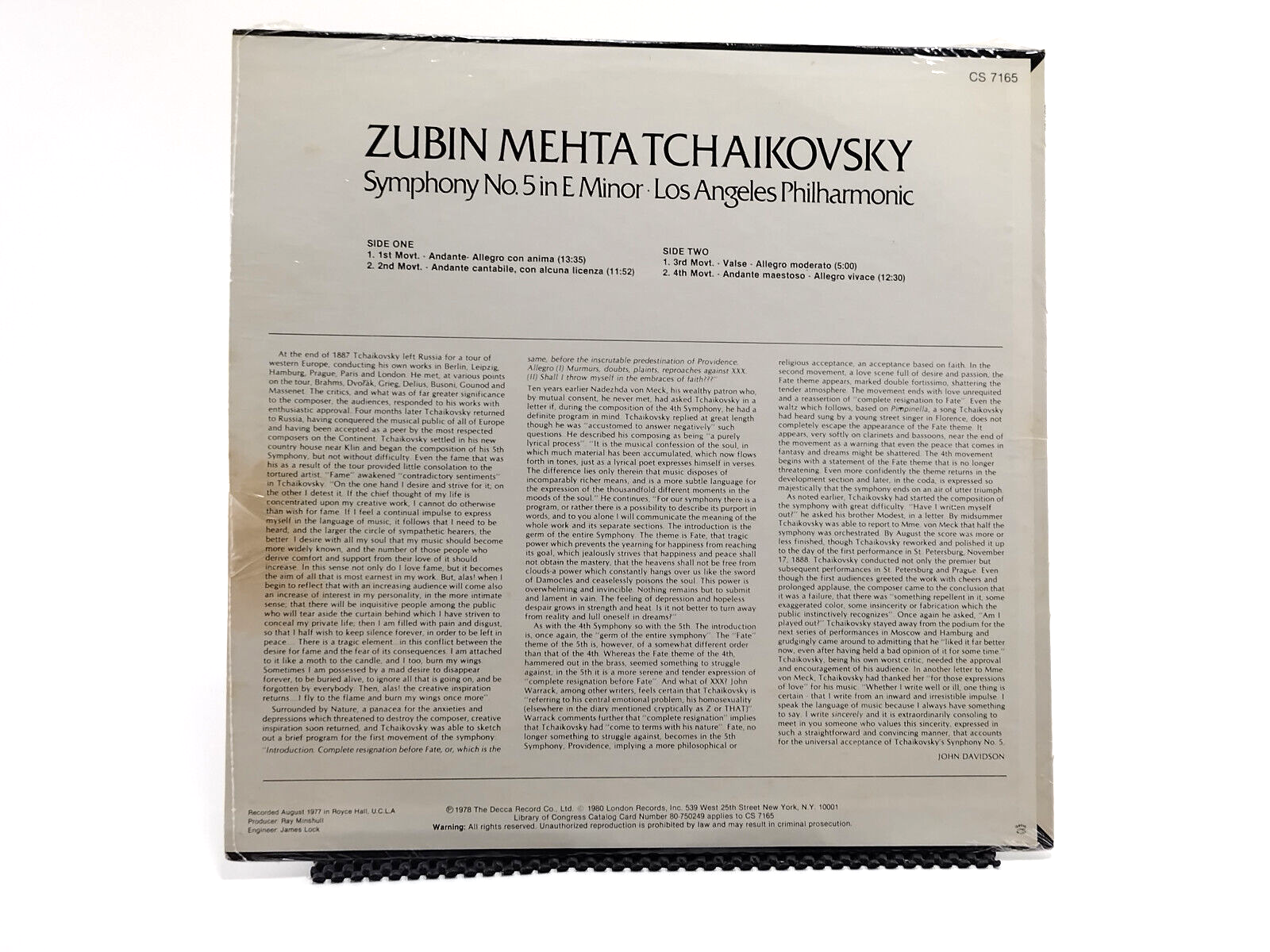 Tchaikovsky* - Zubin Mehta, - Symphony No. 5 In E Minor - SEALED COPY!