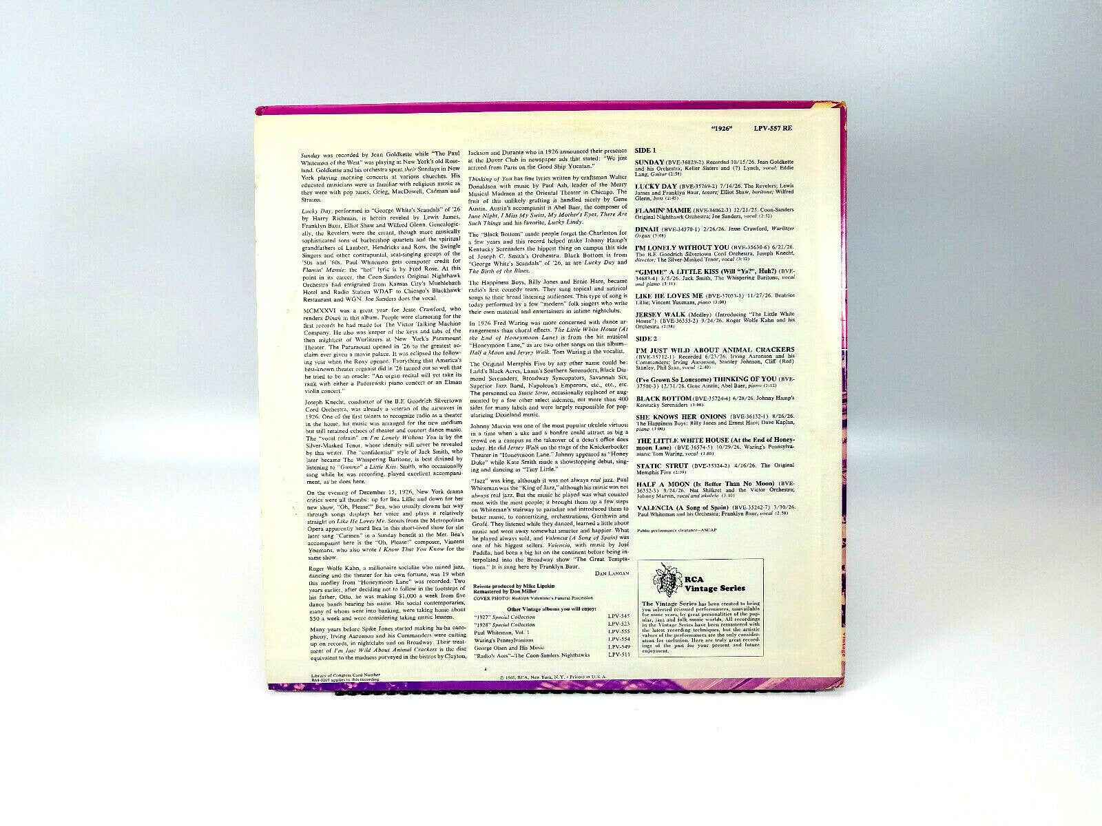 Various - 1926  RCA Victor – LPV-557 RE Vinyl,LP 1968 NM 