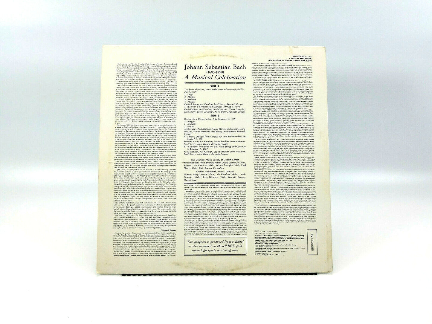 Johann Sebastian Bach - A Musical Celebration MHS 7278X LP - NM