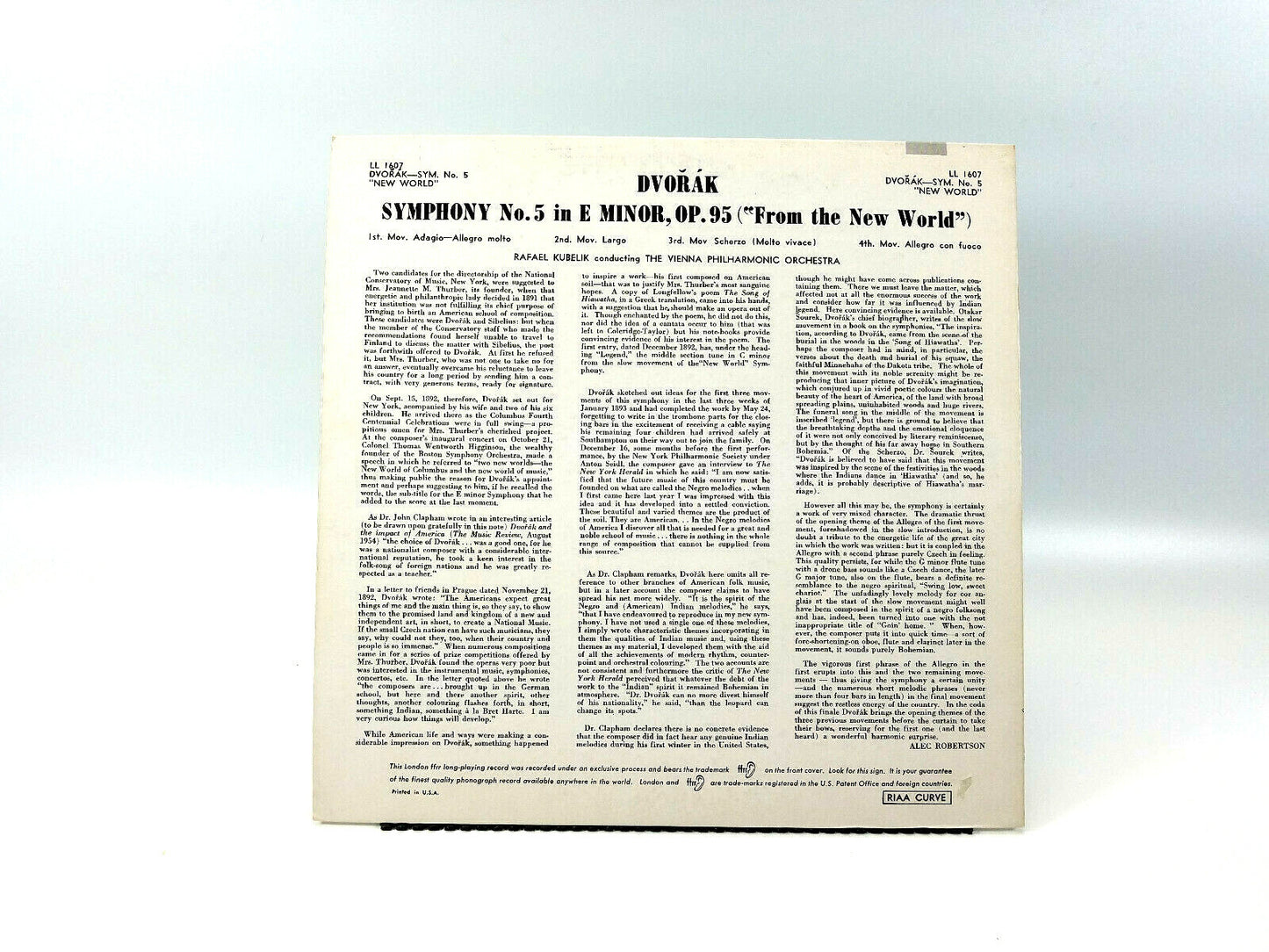 The Vienna Philharmonic - Dvořák LL 1607 LP - VG+
