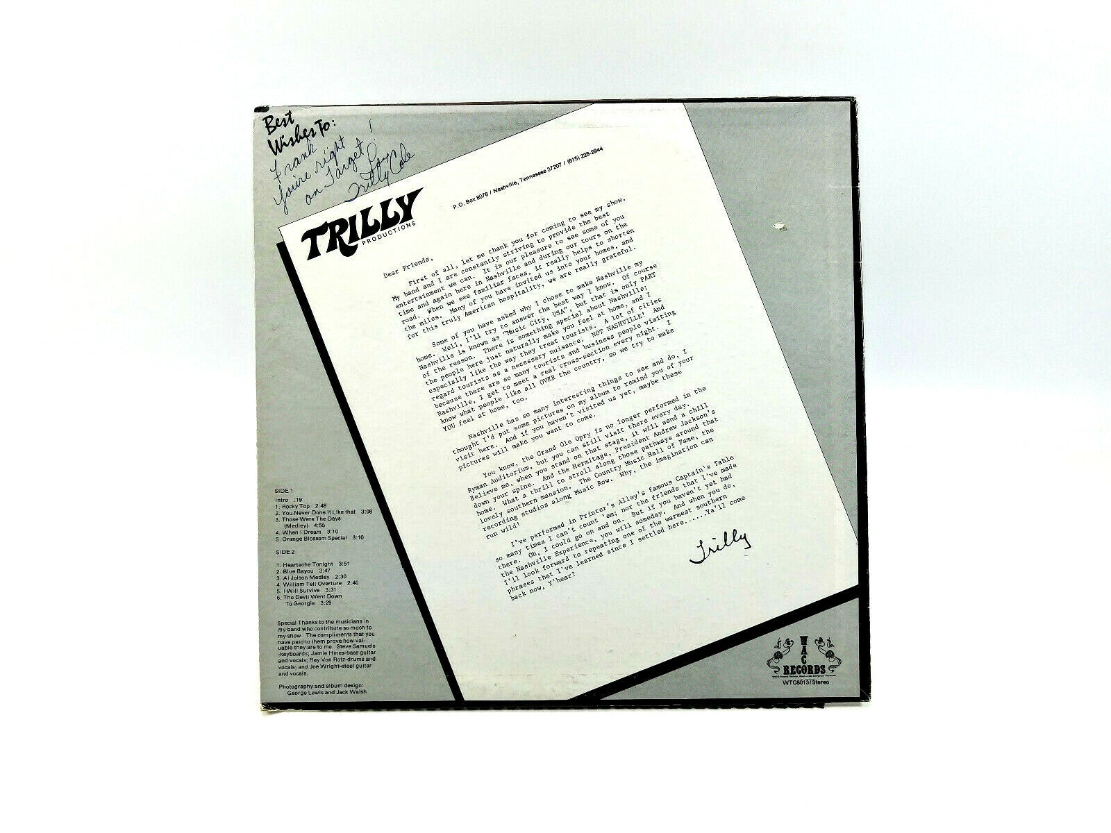 Trilly* - Trilly In Nashville - AUTOGRAPHED! LP