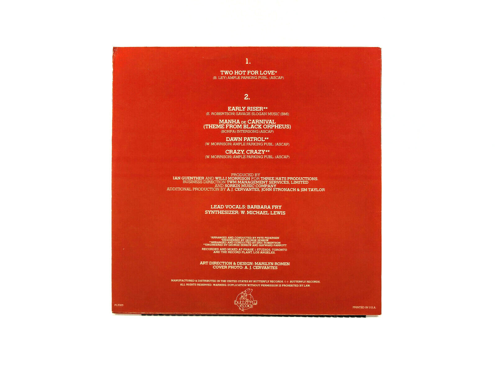 THP Orchestra - Two Hot For Love FLY 005 Vinyl, LP, Album NM