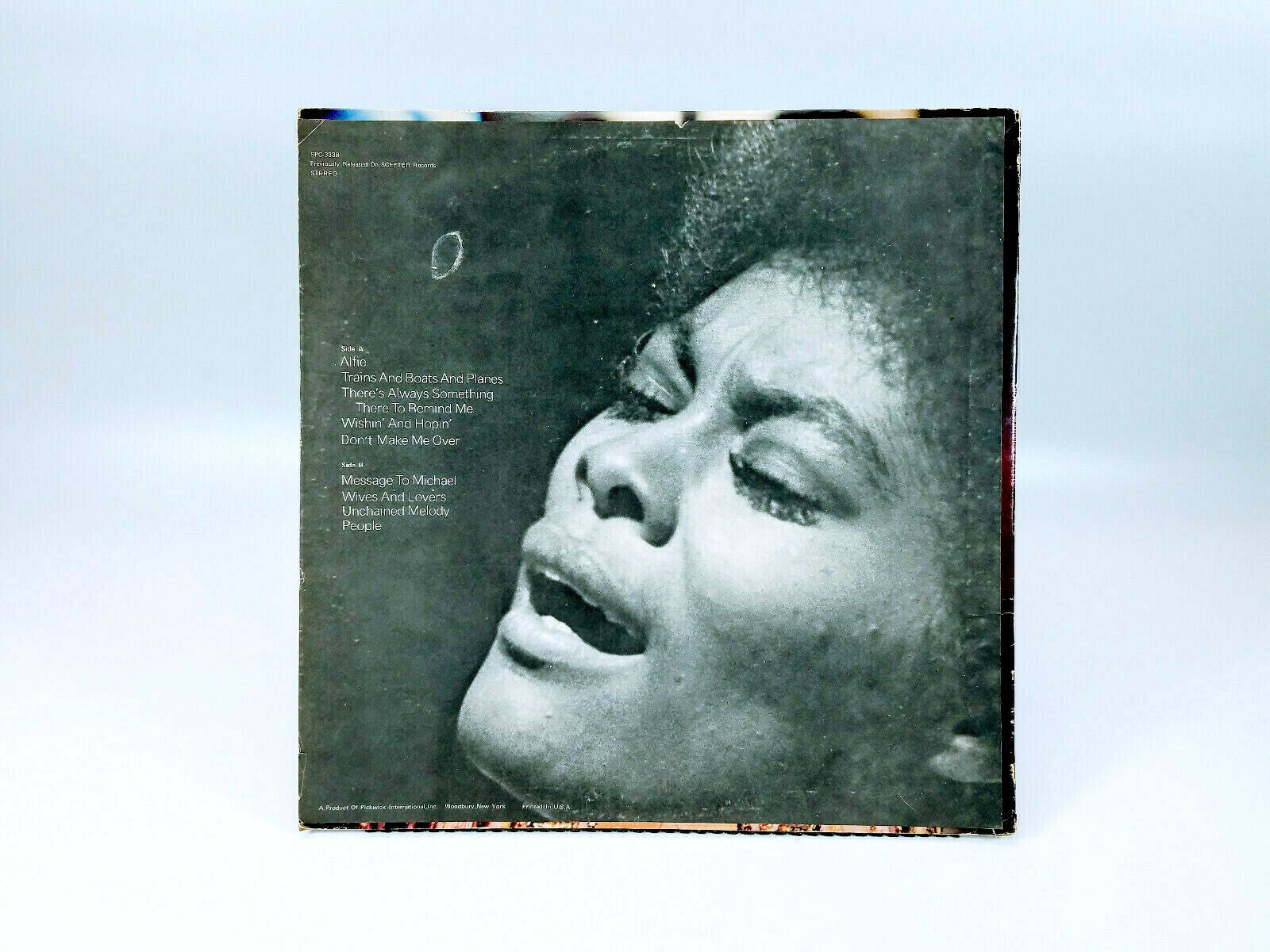 Dionne Warwicke ALFIE - Pickwick SPC3338 - Vinyl Record Made In Canada LP 33RPM