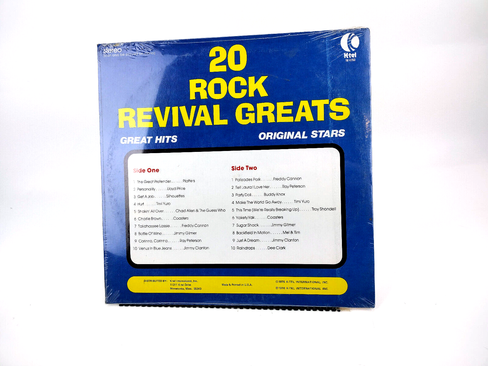 Various – 20 Rock Revival Greats  K-tel – NI 4750 Brand New Sealed  - LP