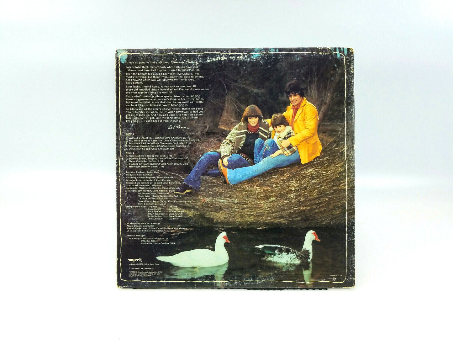 B.J. Thomas - Home Where I Belong  MSB-6574  Vinyl, LP, Album 1976