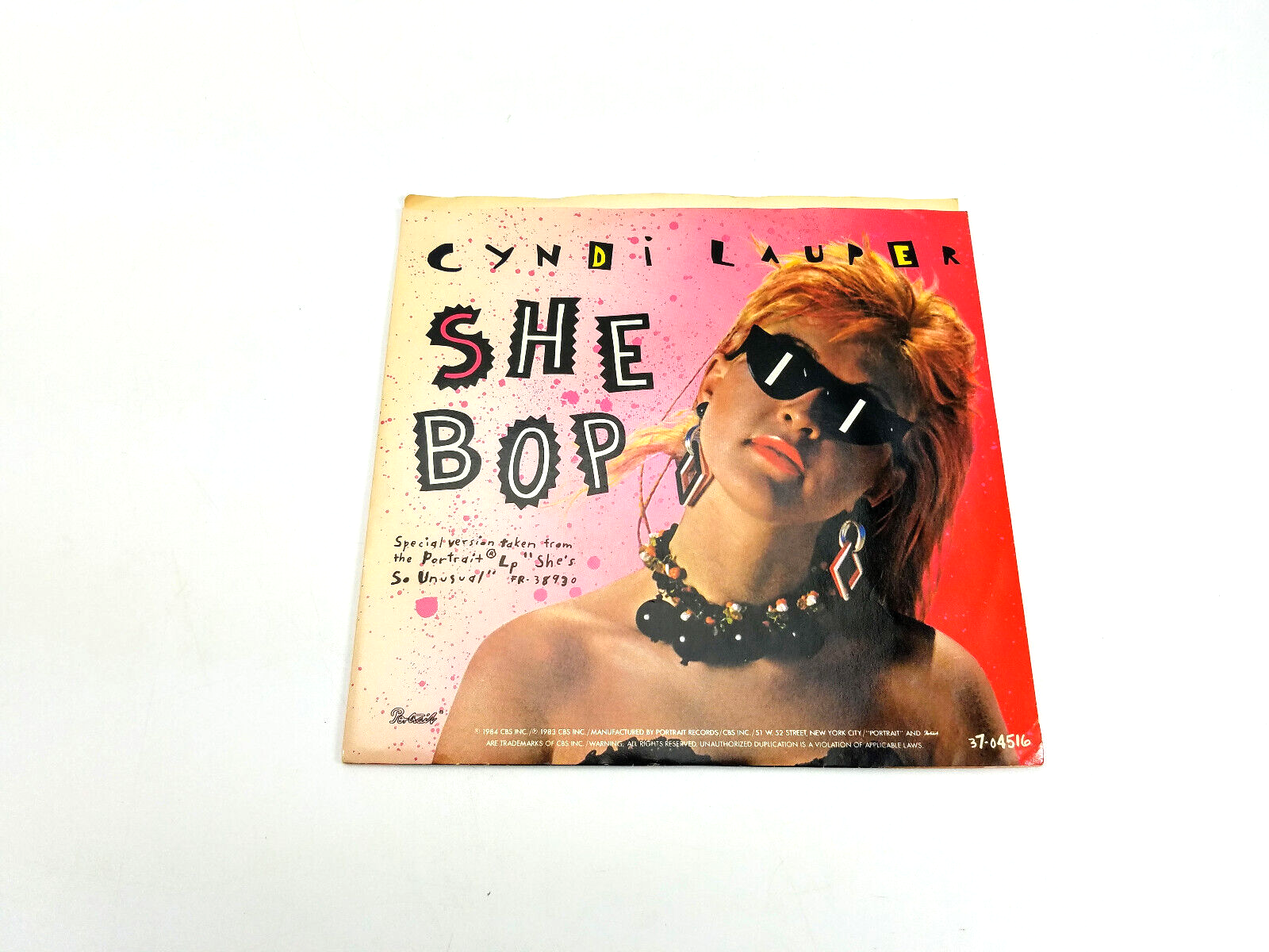Cyndi Lauper - She Bop 37-04516     Vinyl, 7", Single, Styrene NM