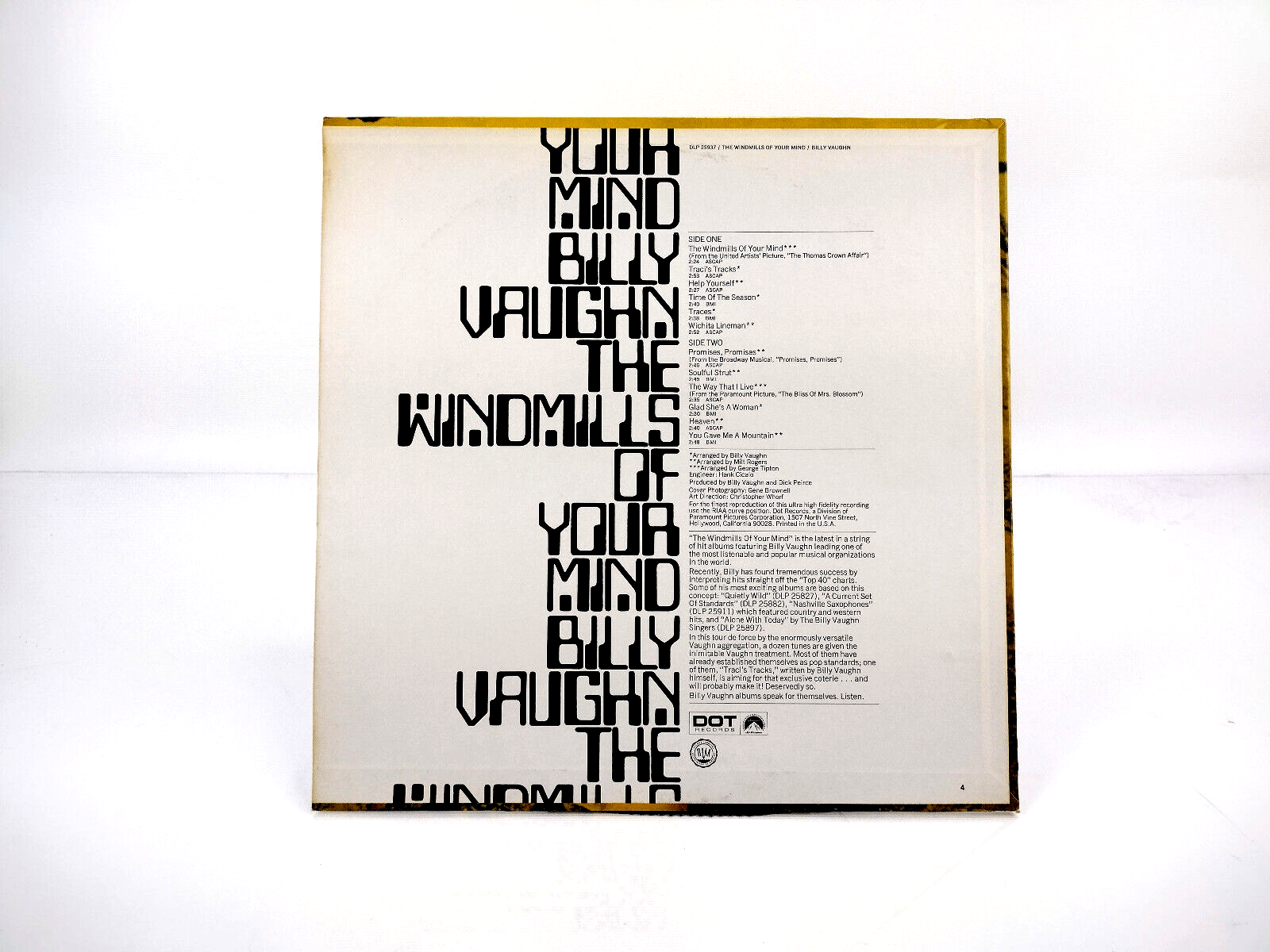 Billy Vaughn - The Windmills Of Your Mind Dot Records – DLP 25,937 LP