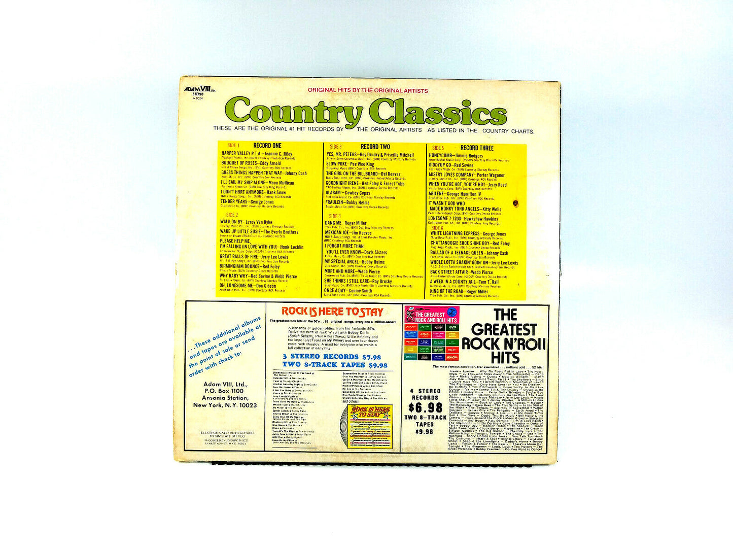 Various - Country Classics     Adam VIII Ltd. – A-8024 Vinyl, LP VG++