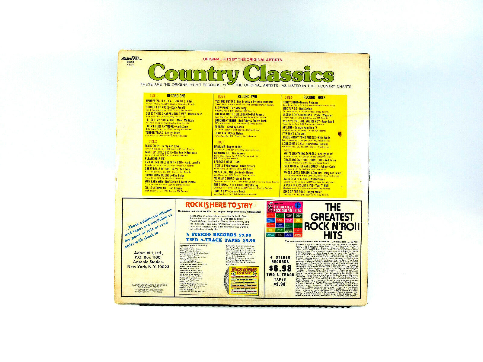 Various - Country Classics     Adam VIII Ltd. – A-8024 Vinyl, LP VG++