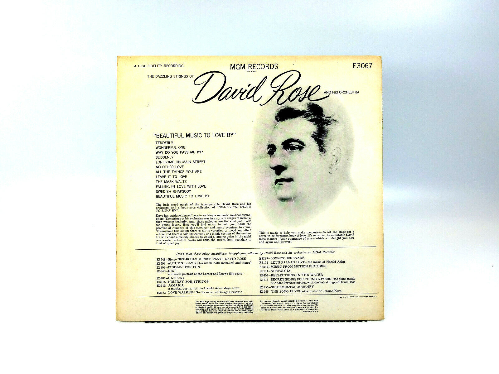 David Rose And His Orchestra* - Beautiful Music To Love By - Rare Cover E3067 NM