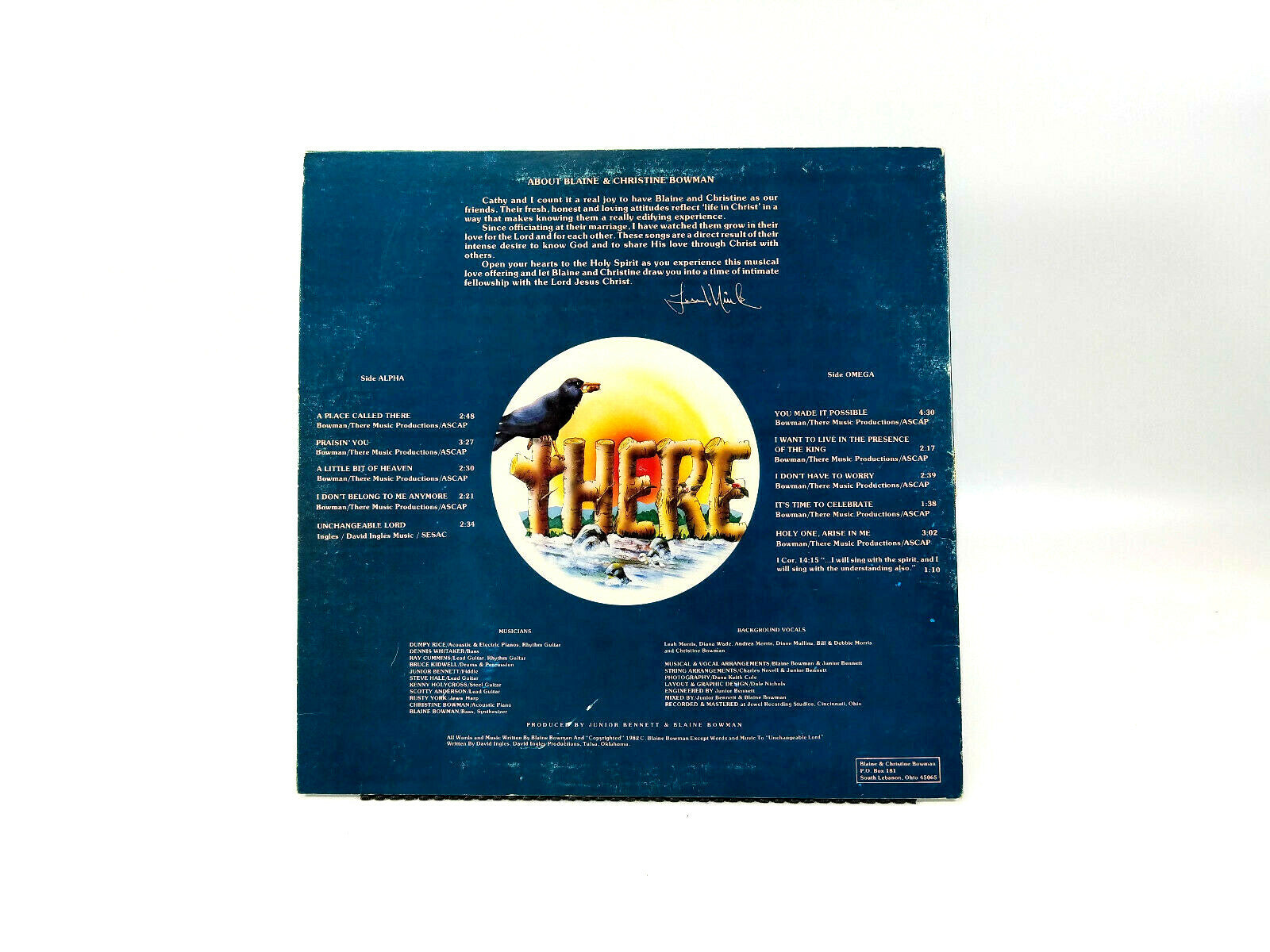 Blaine & Christine Bowman - A Place Called There - RARE LP! JRC 82029 NM